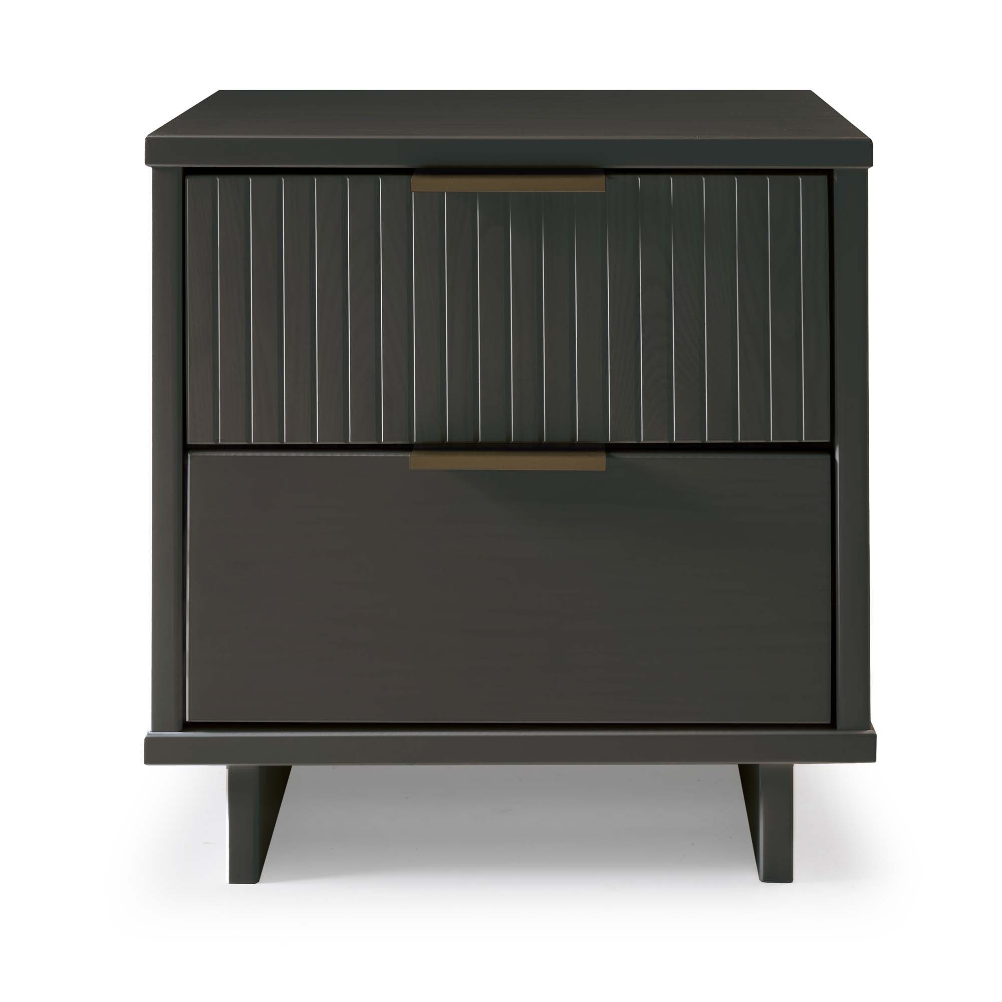 Manhattan Comfort Granville Engineered Wood Nightstand 2.0 in Dark Gray