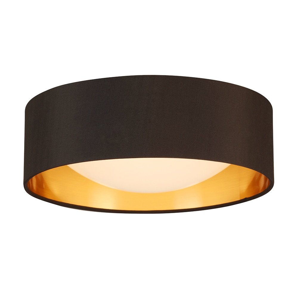Eglo Lighting Orme 12 Inch Flush Mount Ceiling Light Fixture, Black & Gold