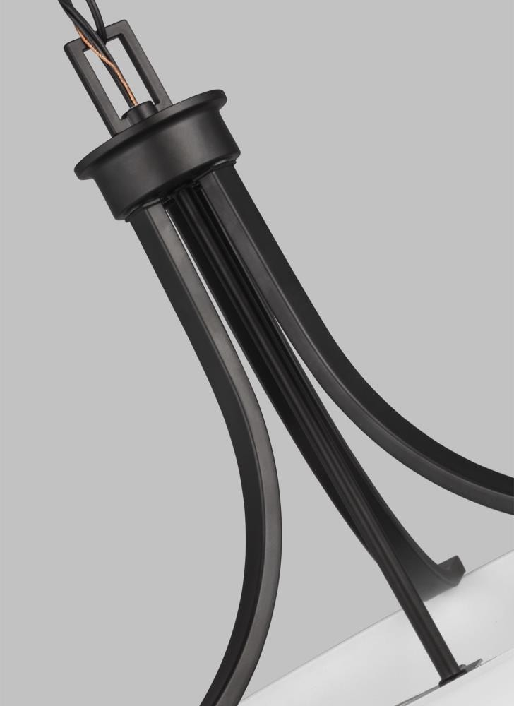 Midnight Black Brushed Nickel LED Pendant Light with Etched Glass Shade