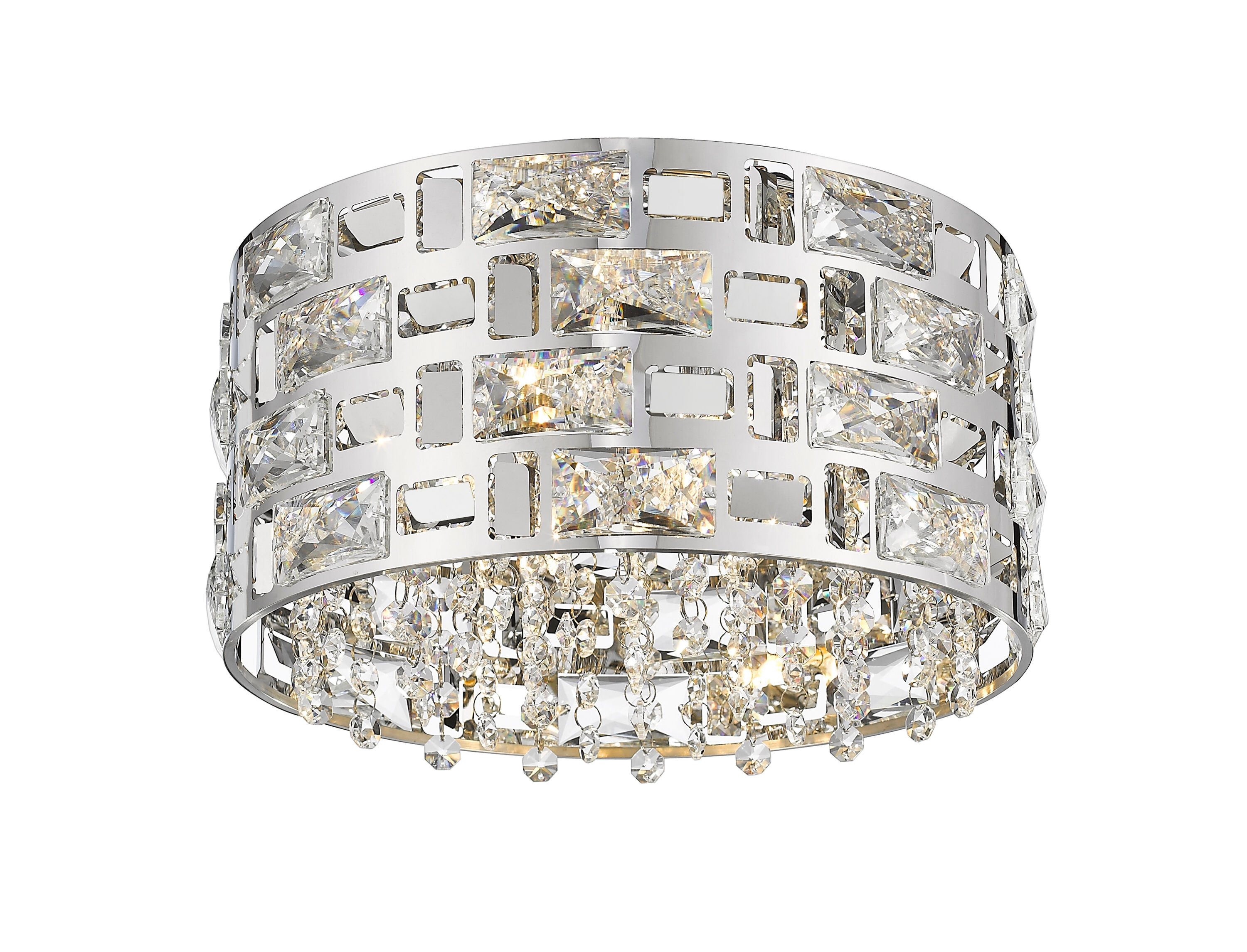 Z Lite 912F12-CH 7 x 12.25 in. Aludra 4 Light Flush Mount, Chrome