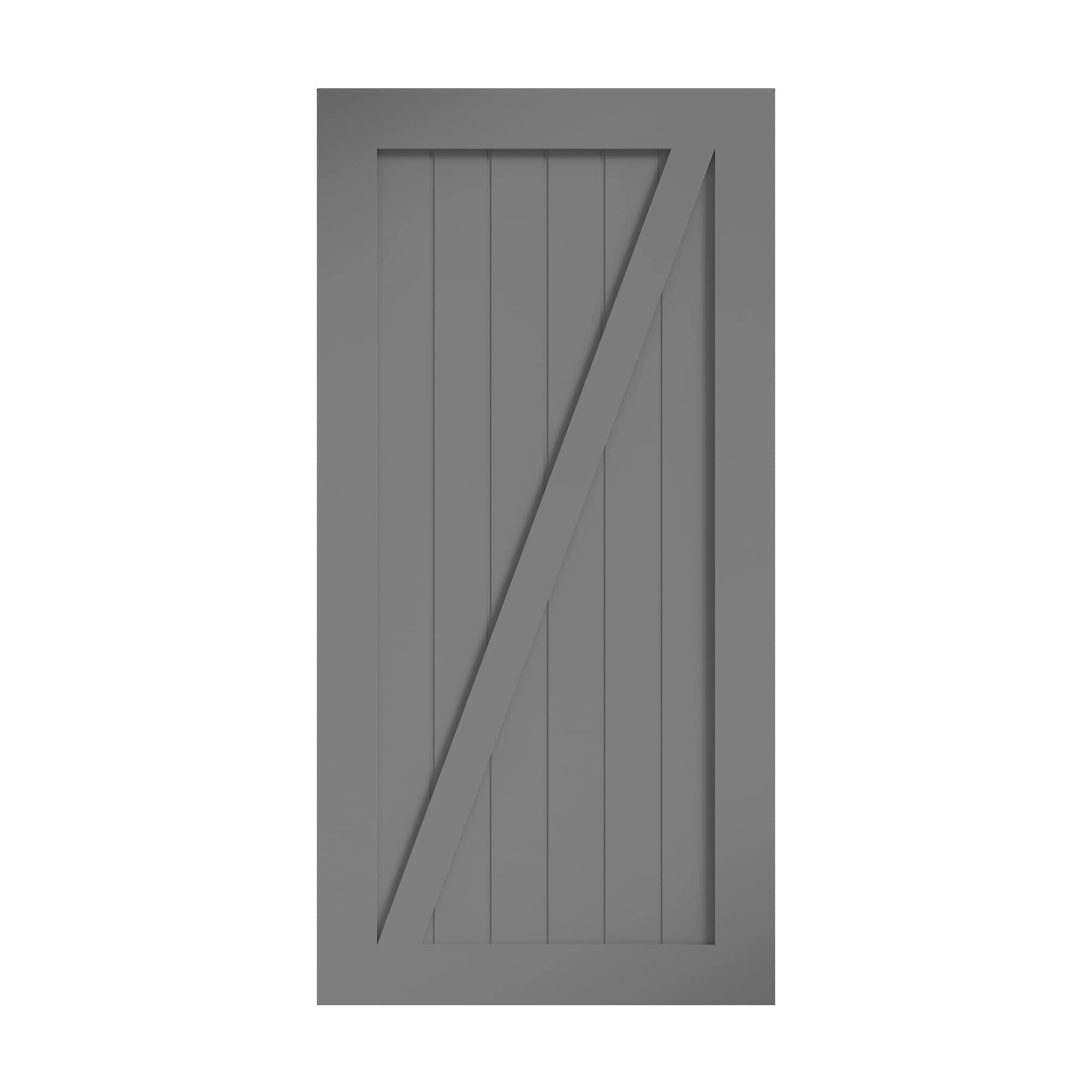 36 in. x 84 in. Z-Shape Solid Core Grey Finished Interior Barn Door Slab