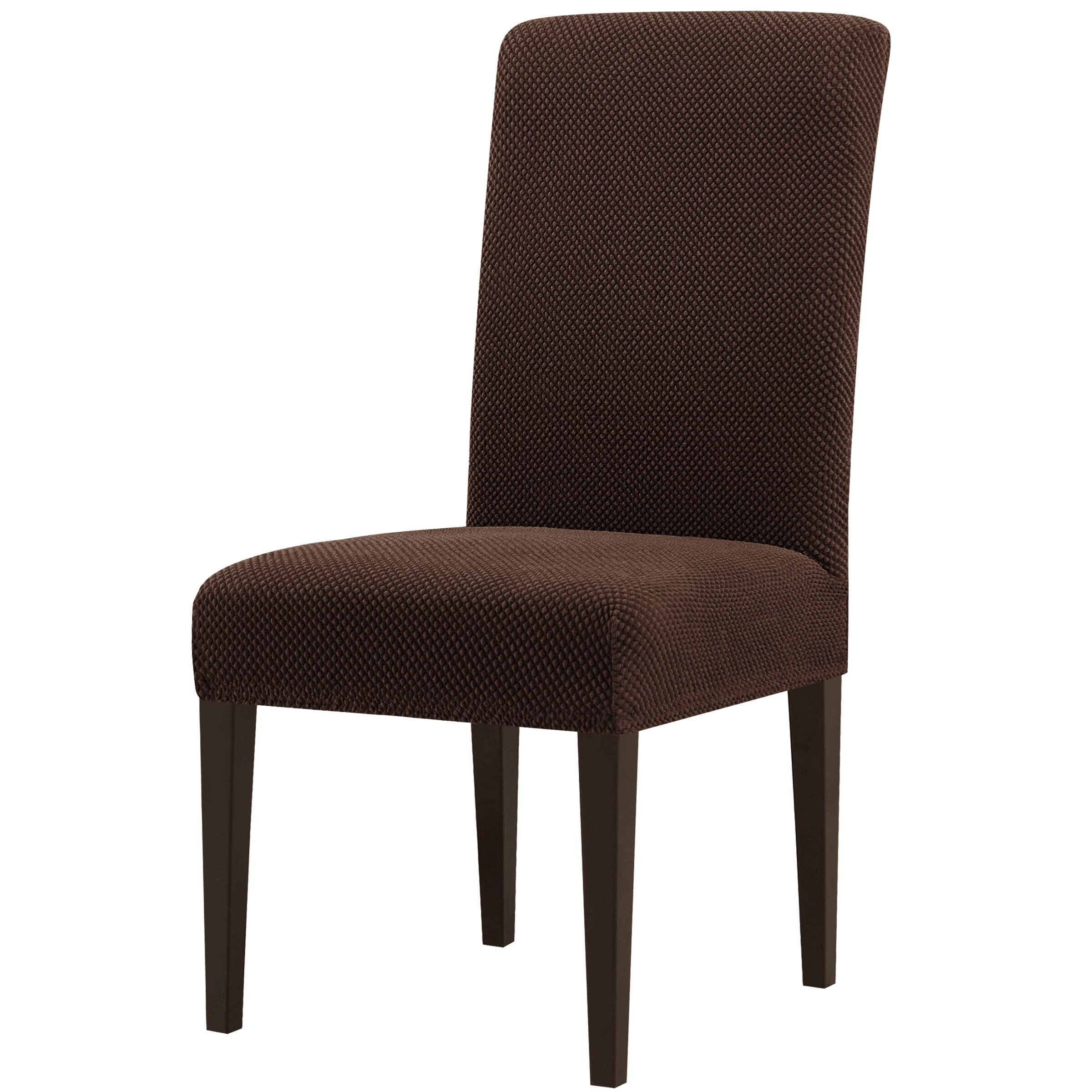 Subrtex Stretch Textured Grain Dining Chair Slipcover (Set of 2, Chocolate)
