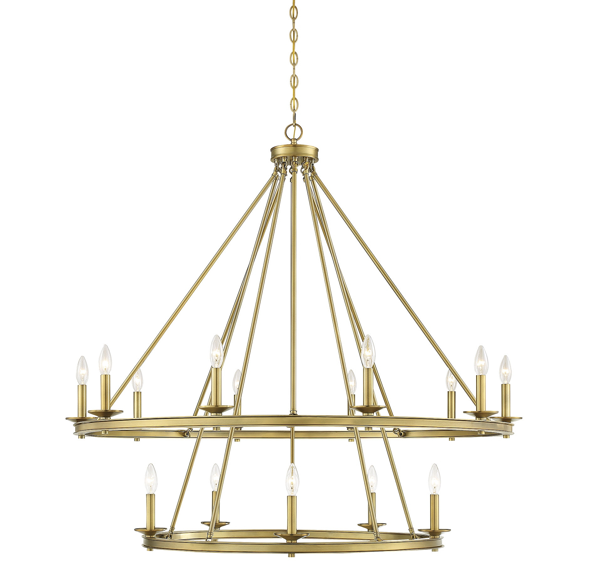 Middleton Brass Elegance 15-Light Two-Tier Candle Chandelier