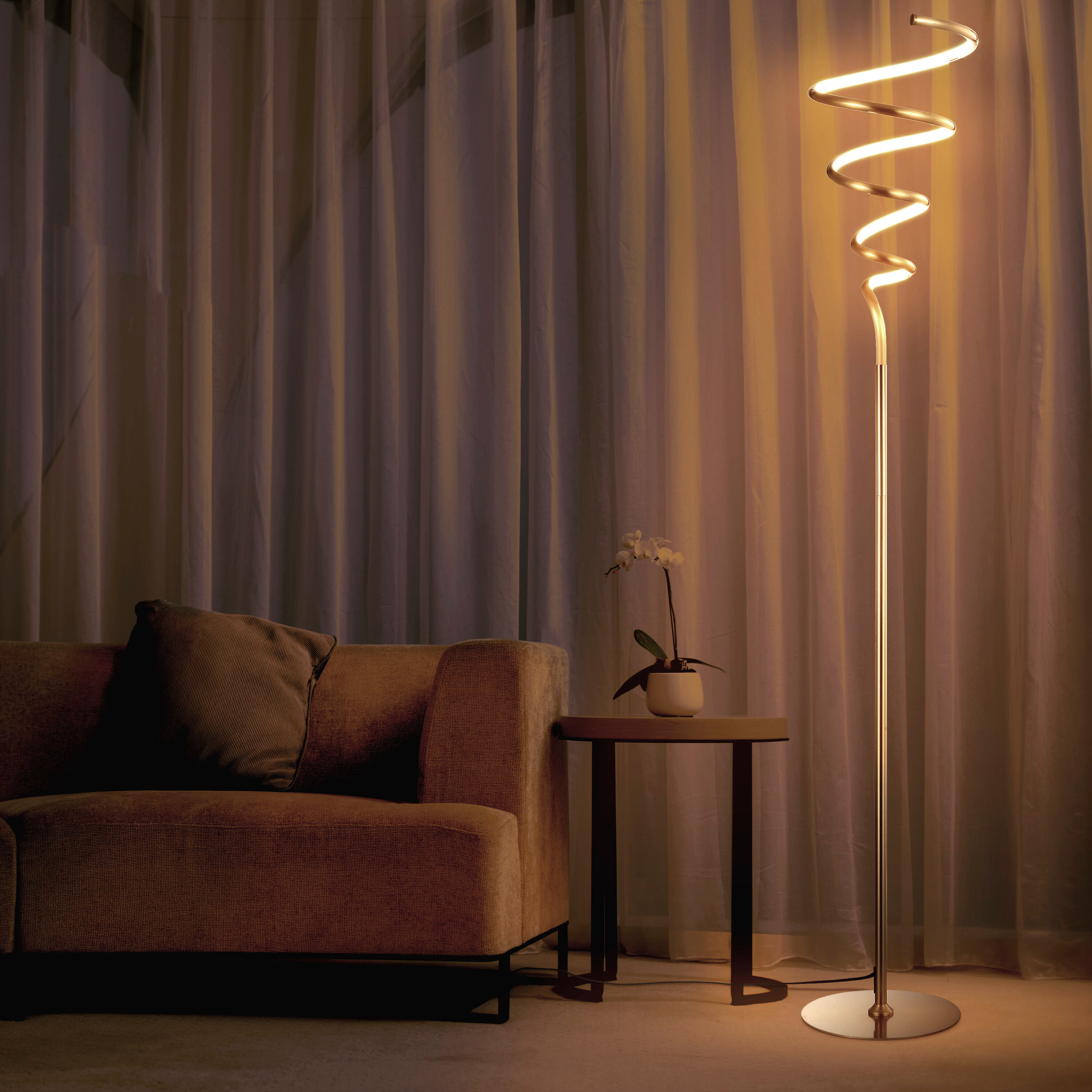 JONATHAN Y JYL7027B Scribble 60.5" Modern Dimmable Metal Integrated LED Floor Lamp Contemporary,Minimalist,Modern,Glam for Bedrooms, Living Room, Office, Reading, Gold