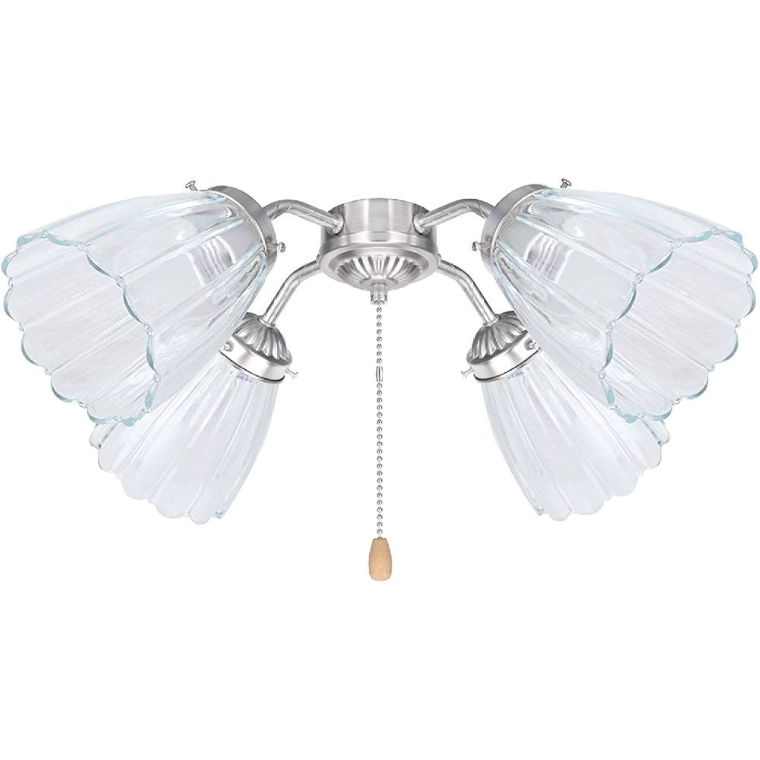 Aspen Creative Corporation 4.875-in x 3.875-in Bowl Clear Textured glass Ceiling fan light shade with 2-1/8-in Fitter (Setscrew Fitter)