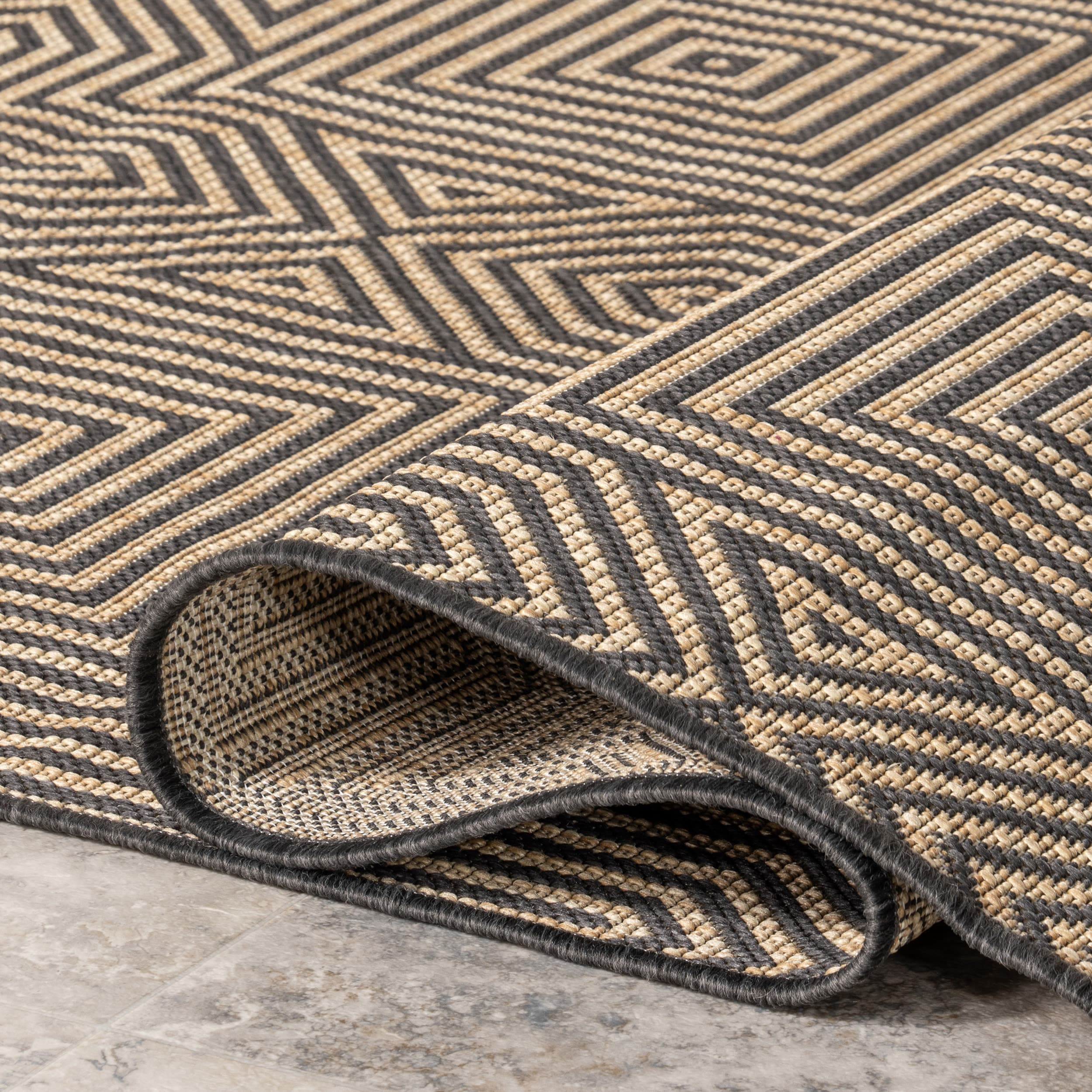 nuLOOM Kelsey Modern Abstract Indoor/Outdoor Area Rug, 9' 6" x 12', Charcoal