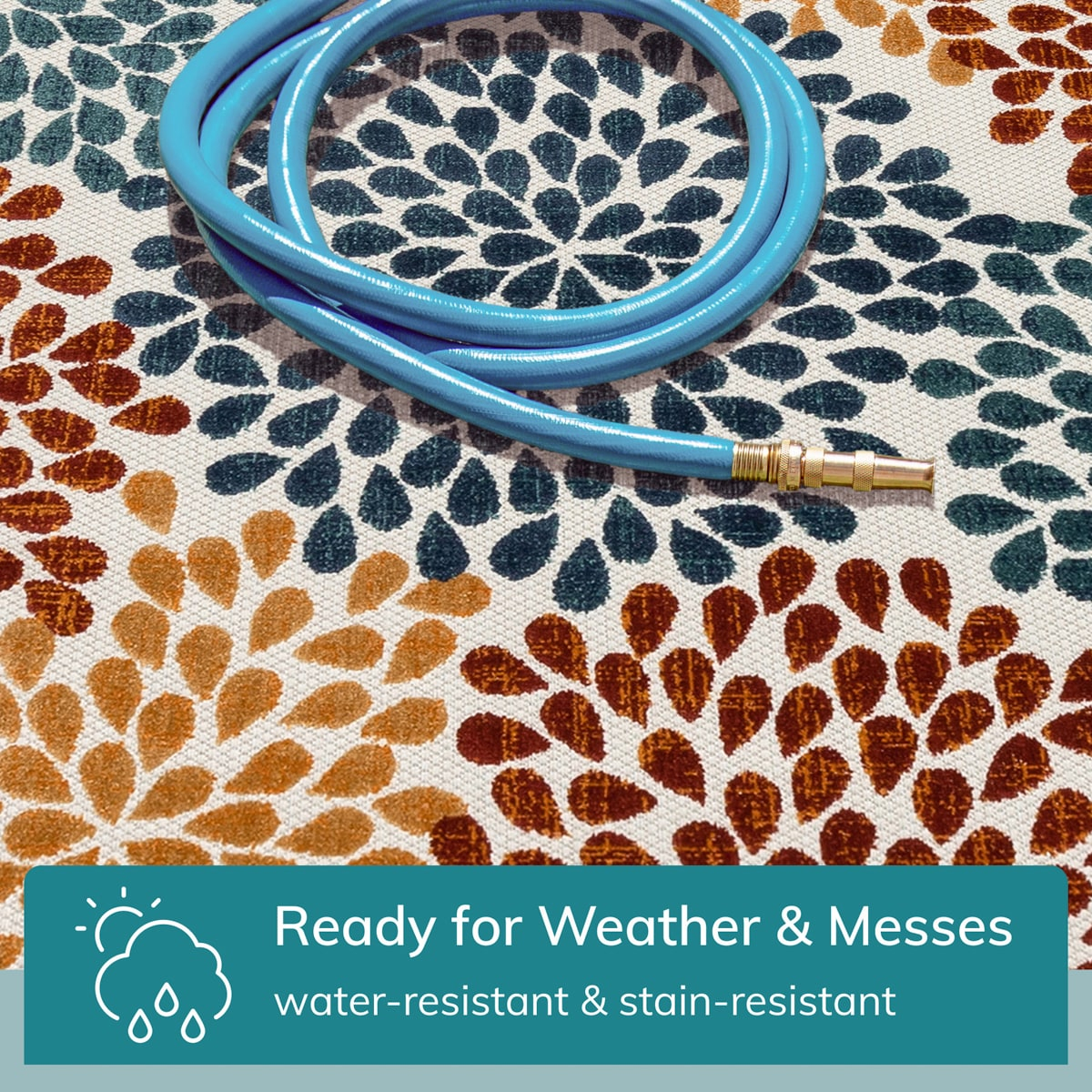 Well Woven Dorado Senna Modern Floral Ivory Indoor/ Outdoor High-Low Pile 2'7" x 9'10" Runner Rug