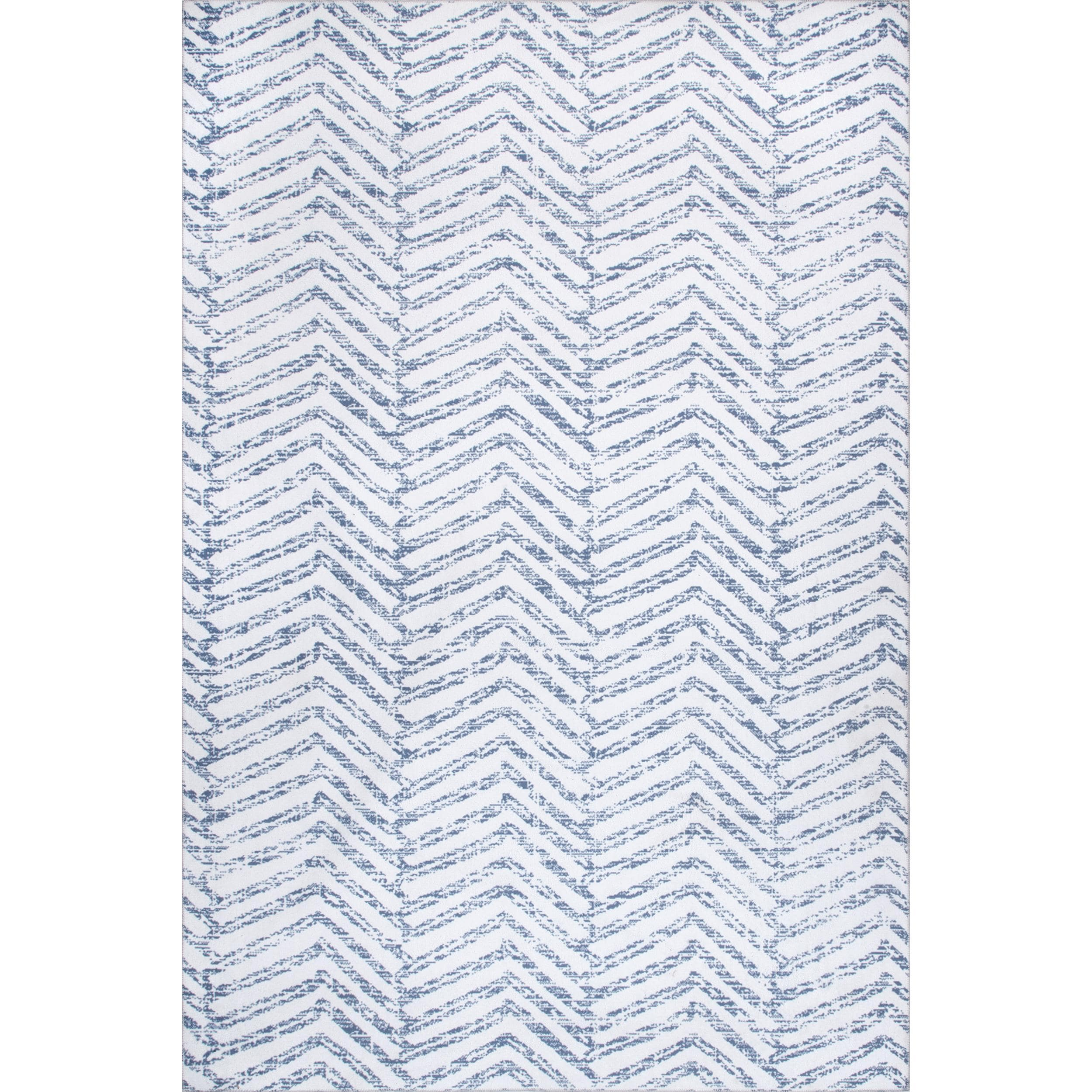 nuLOOM Rosanne Machine Washable Geometric Area Rug, 2' 6" x 8', Blue