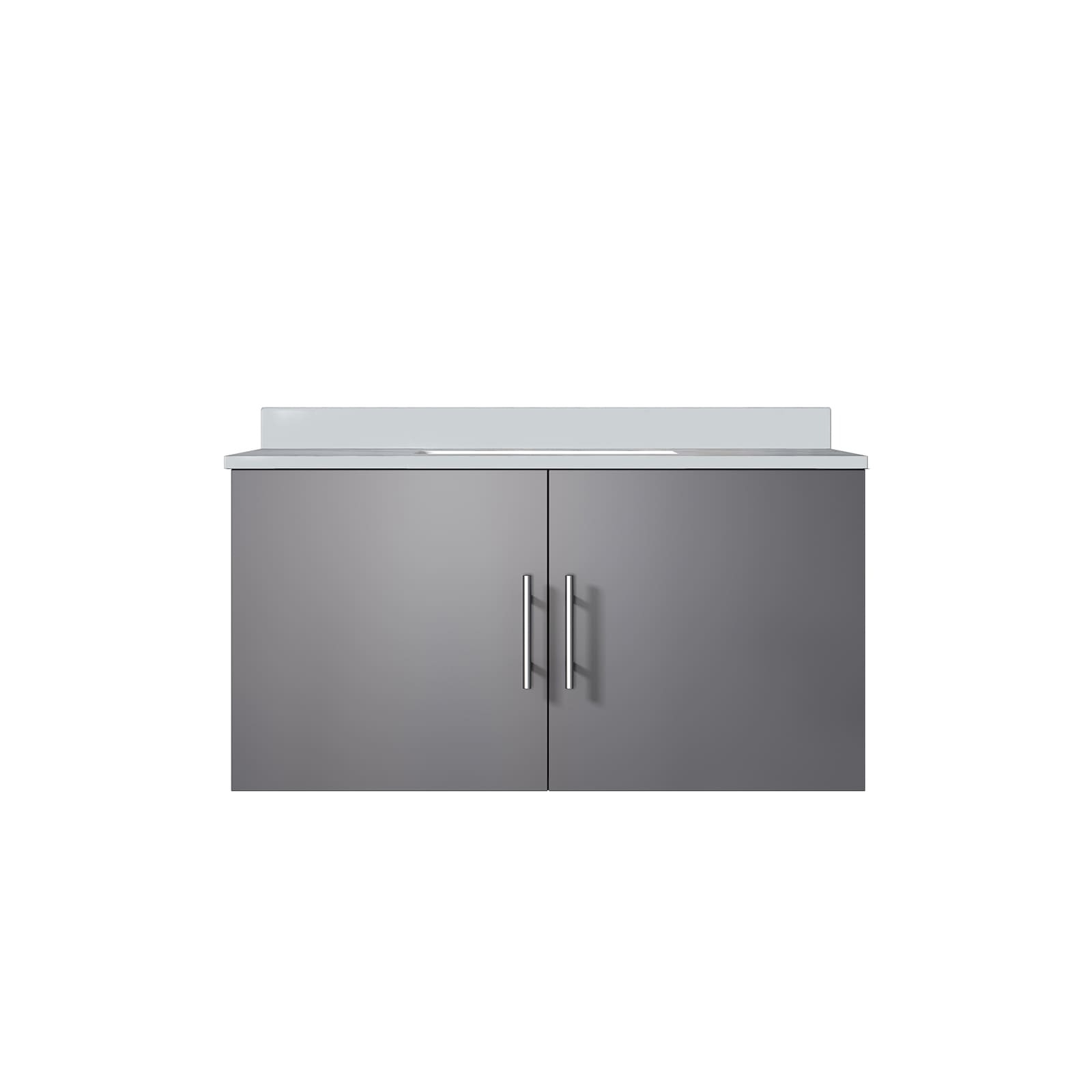 Geneva 36 in. W Dark Grey Bath Vanity and Cultured Marble Top