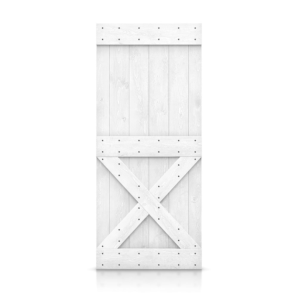 Calhome 84'' Solid Wood Paneled Painted without Installation Hardware Kit Barn Door