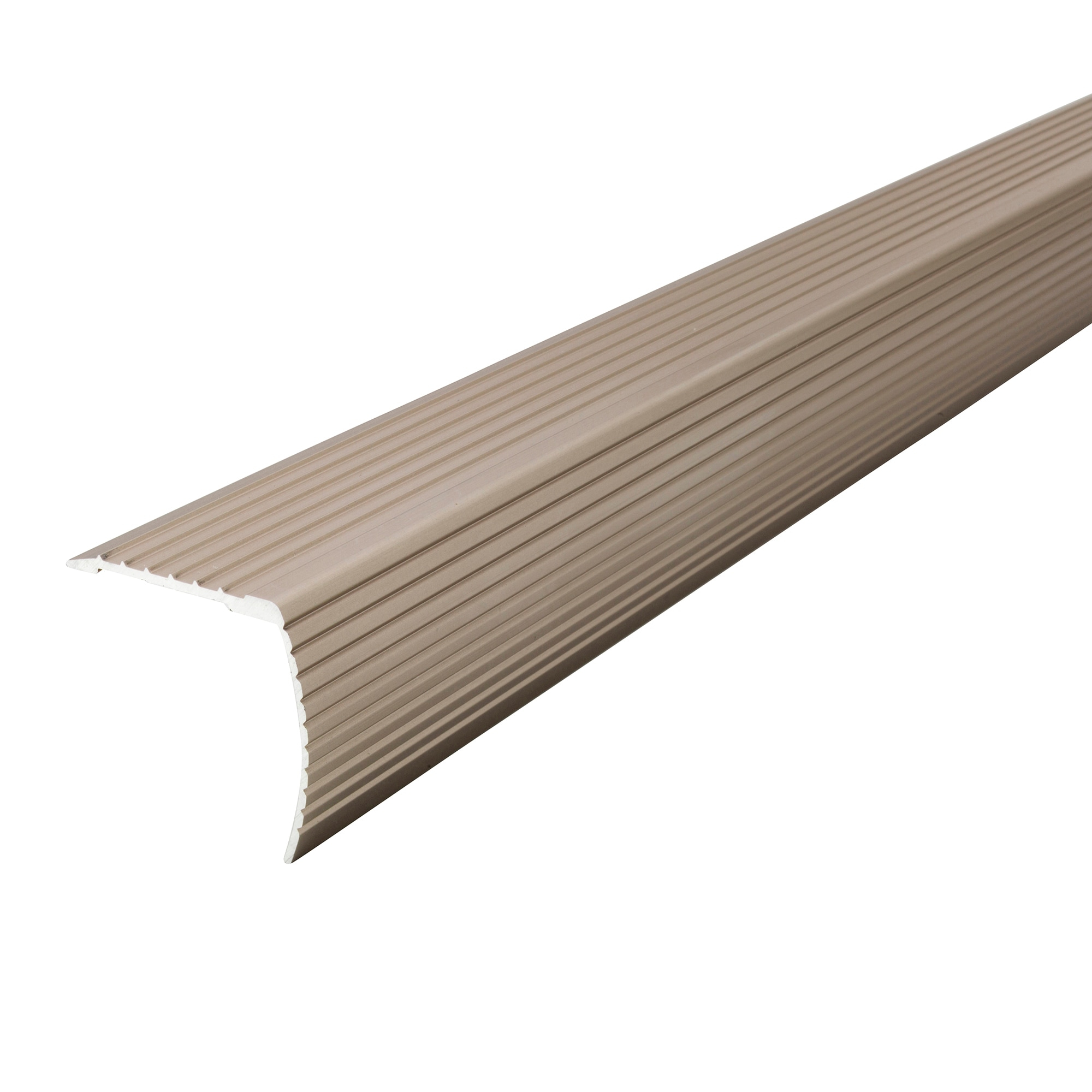 M-D Building Products Cinch Fluted Stair Edge Aluminum 1-1/8 in. H x 1-1/4 in. W x 36 in. D Bro