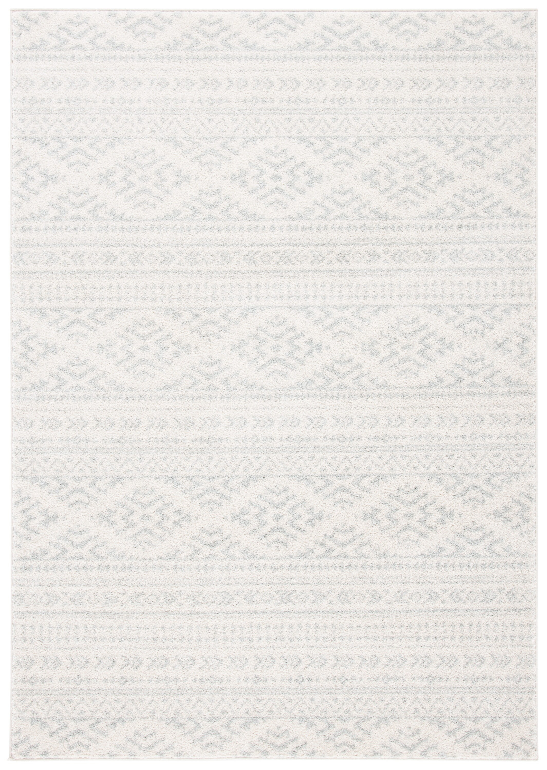 SAFAVIEH Tulum Lakisha Distressed Southwestern Area Rug, 9' x 12', Ivory/Light Grey