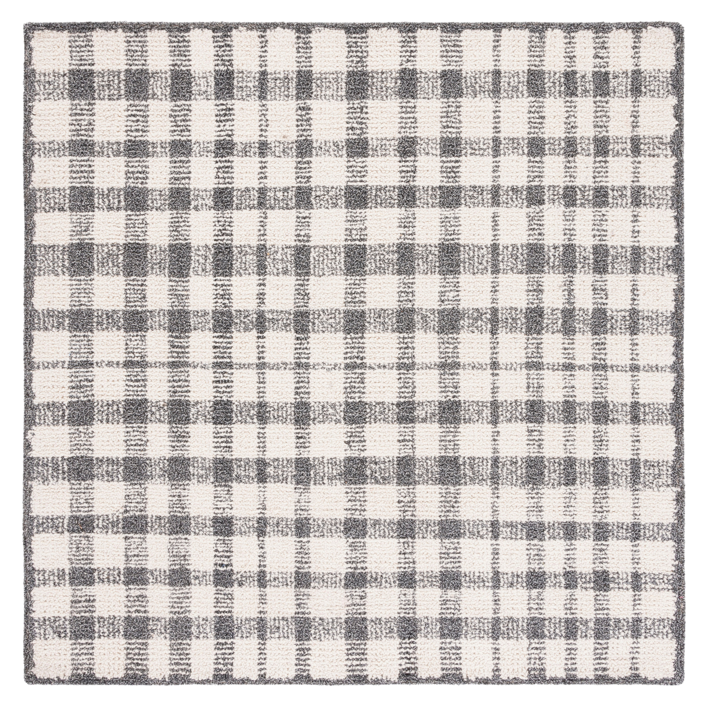 SAFAVIEH Abstract Aleta Trellis Area Rug, Ivory/Black, 6' x 6' Square