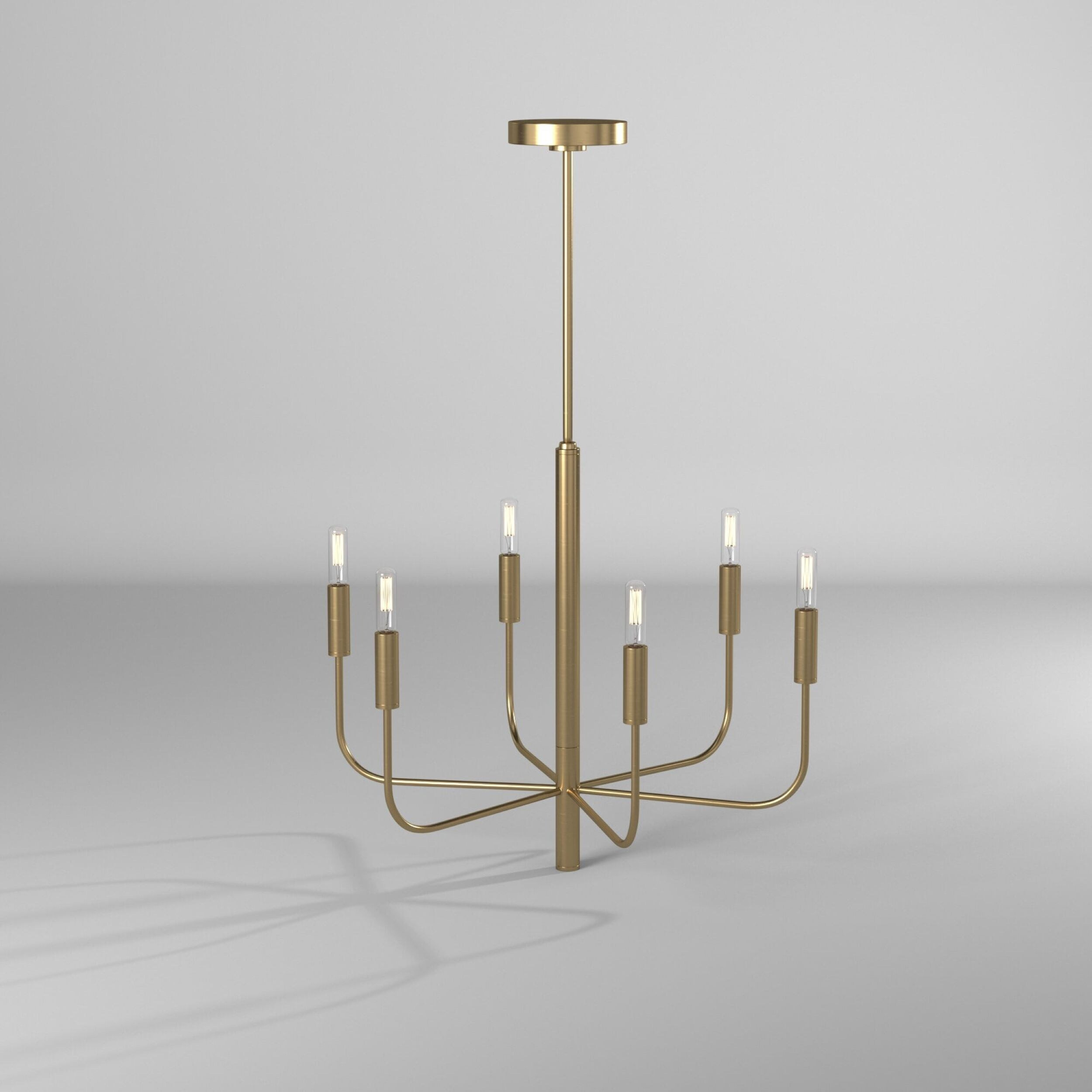Brianna Burnished Brass 6-Light Minimalist Chandelier