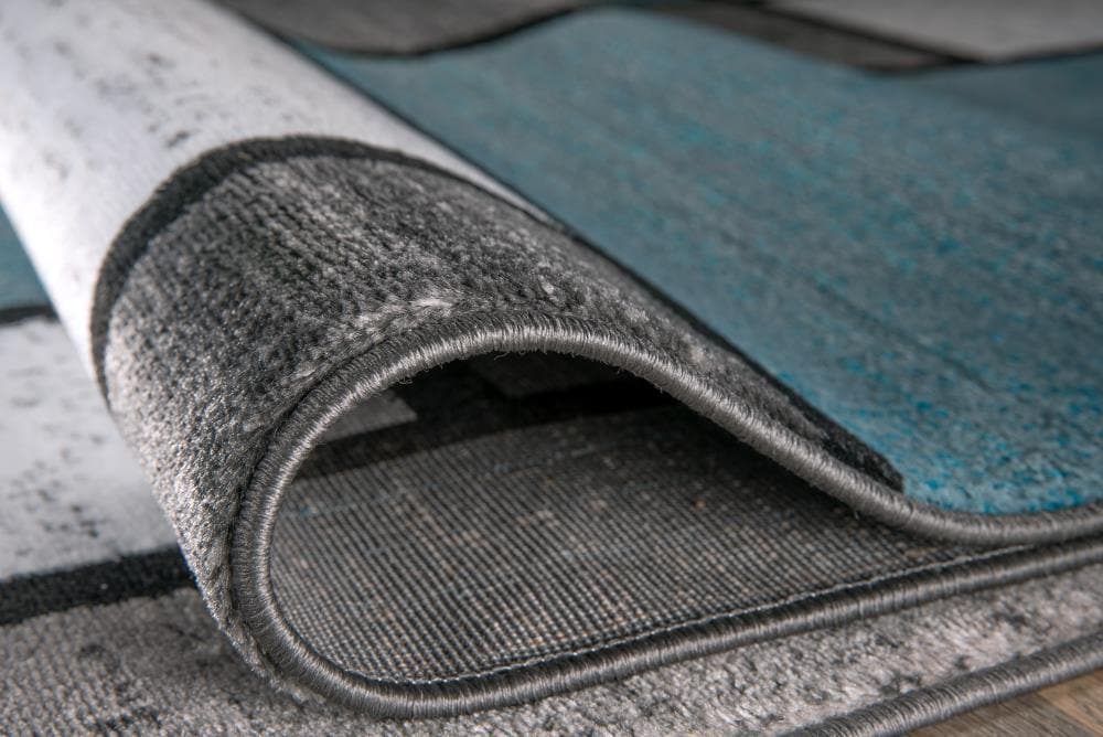 Rugshop Contemporary Modern Boxes for Home Office,Living Room,Bedroom,Kitchen Non Shedding Area Rug 9' X 12' Blue/Gray