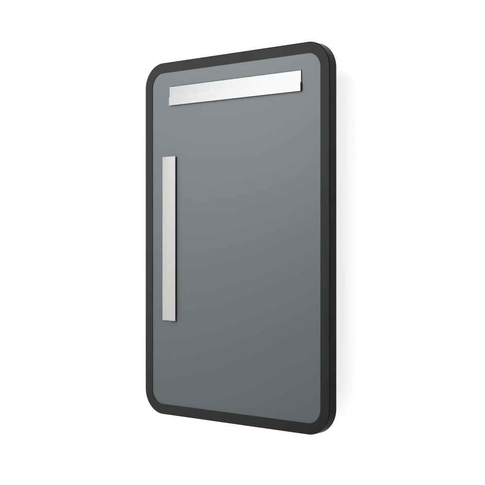 Better Bevel 20" x 30" Black Metal Framed Mirror | Rectangle Bathroom Wall Mirror | Rounded Corner