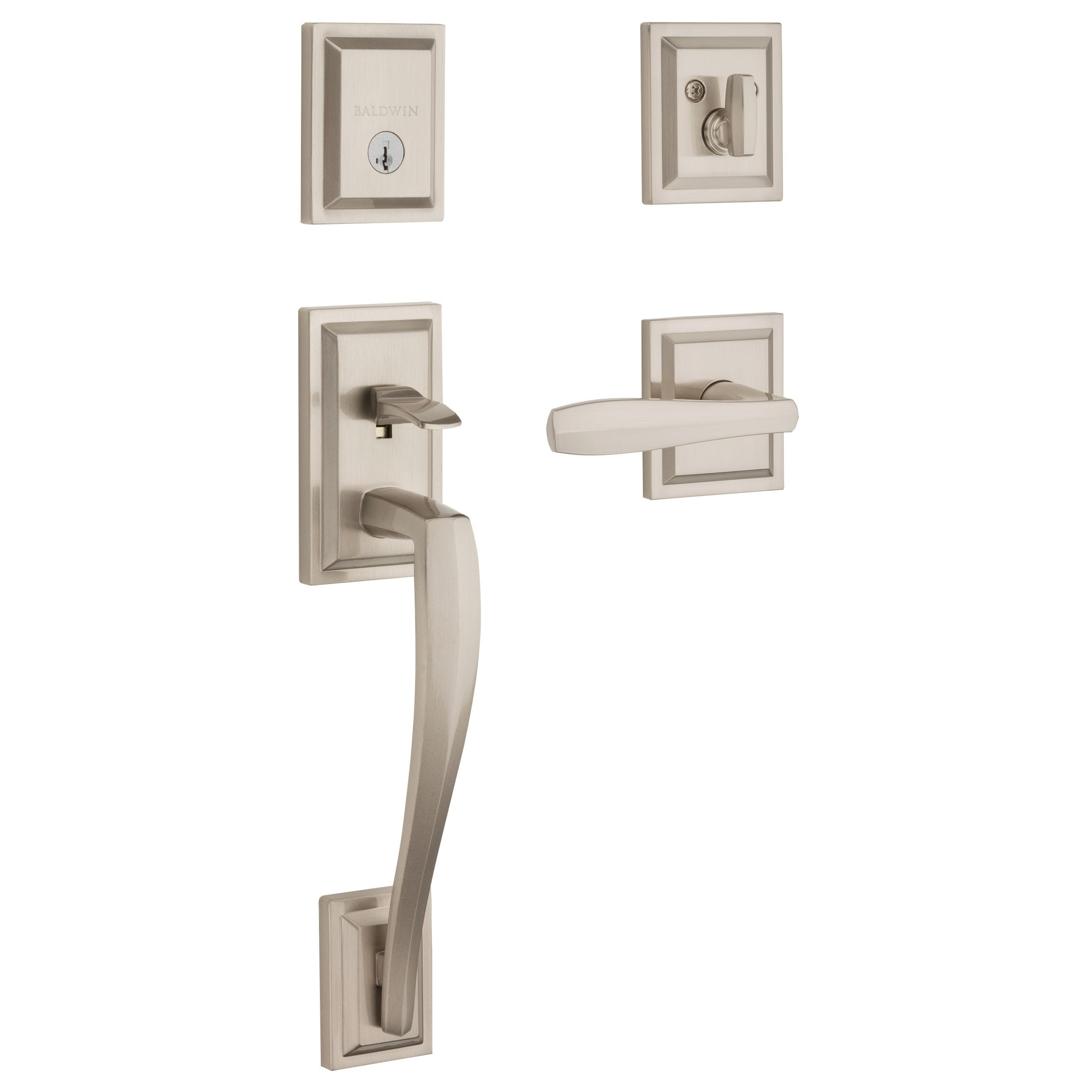 Torrey Pines Satin Nickel Single-Cylinder Deadbolt Handleset