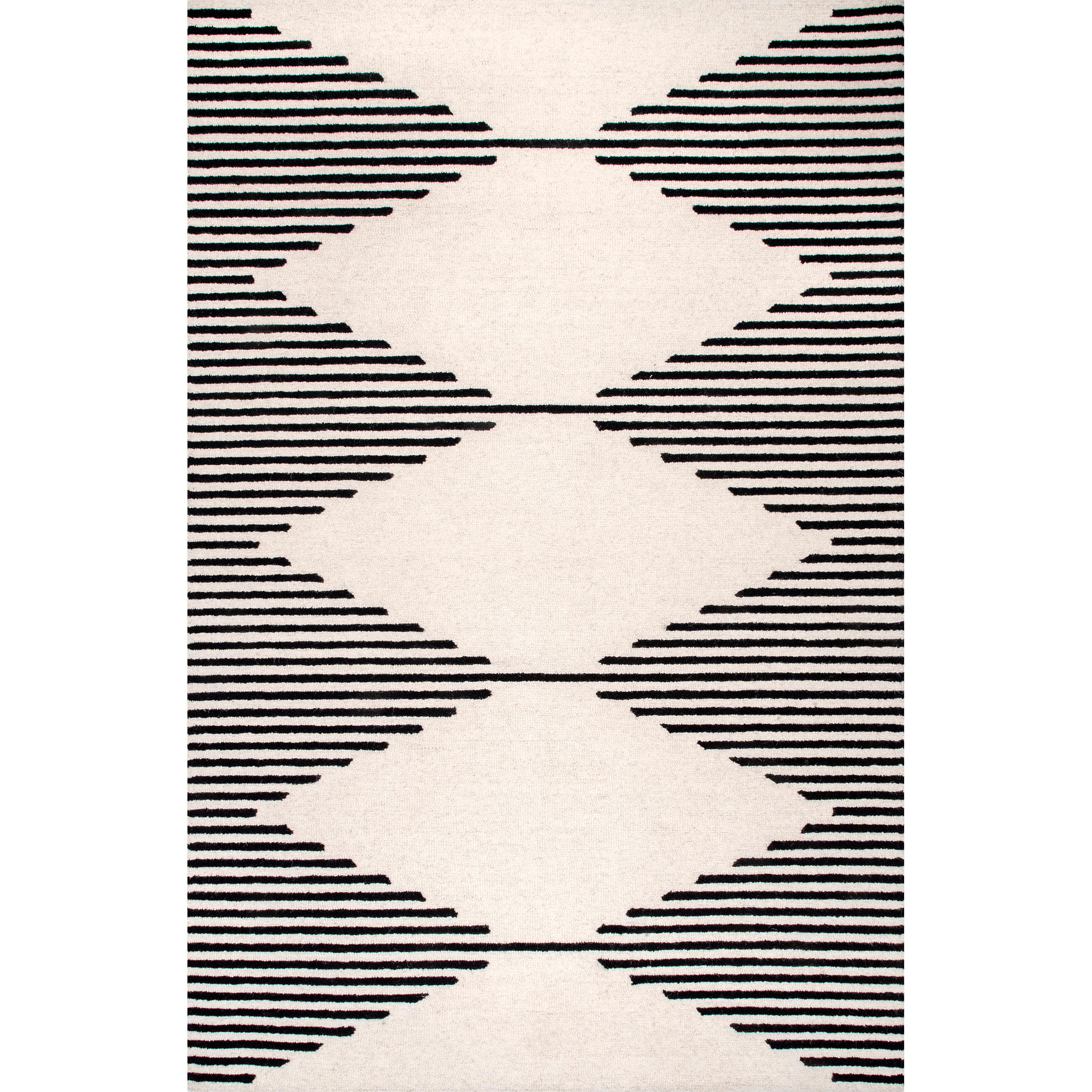 nuLOOM Flynn Handmade Contemporary Wool Runner Rug, 2' x 8', Ivory