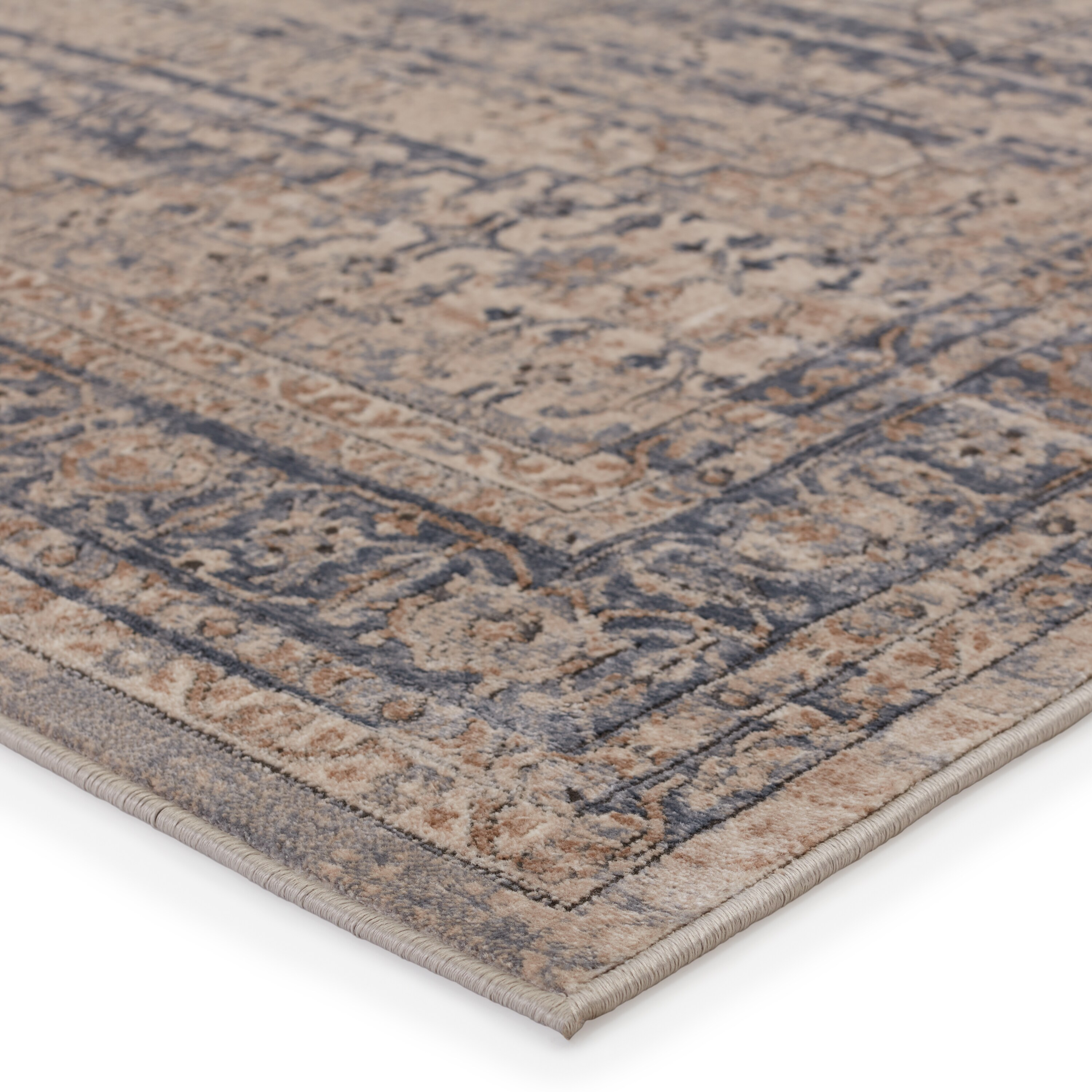 Athenian Tristdan 6'5" x 9'6" Blue and Tan Transitional Area Rug