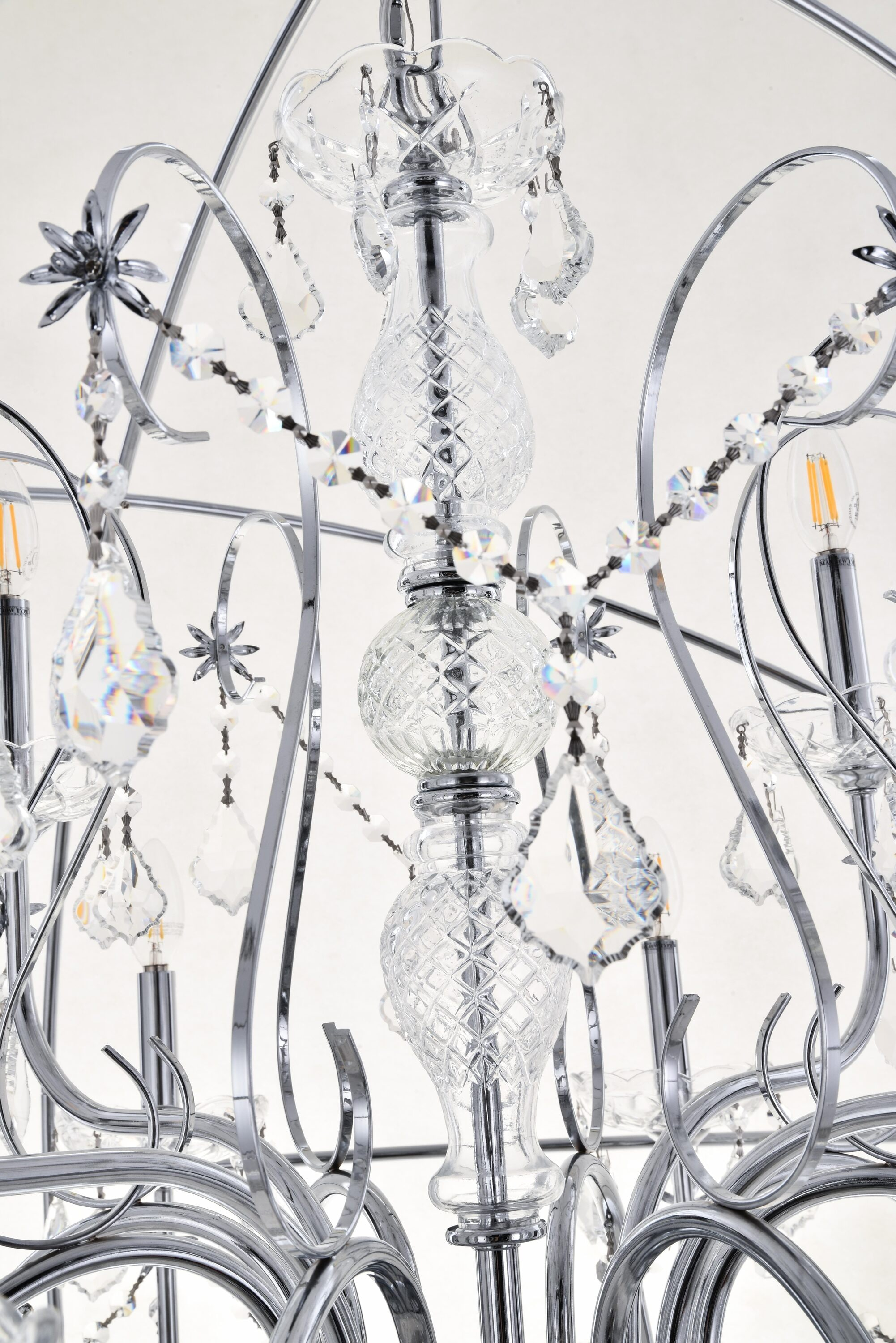 Elegant Decor Home Furnishing 12 -Light Chrome Transitional Globe Large Hanging Pendant light