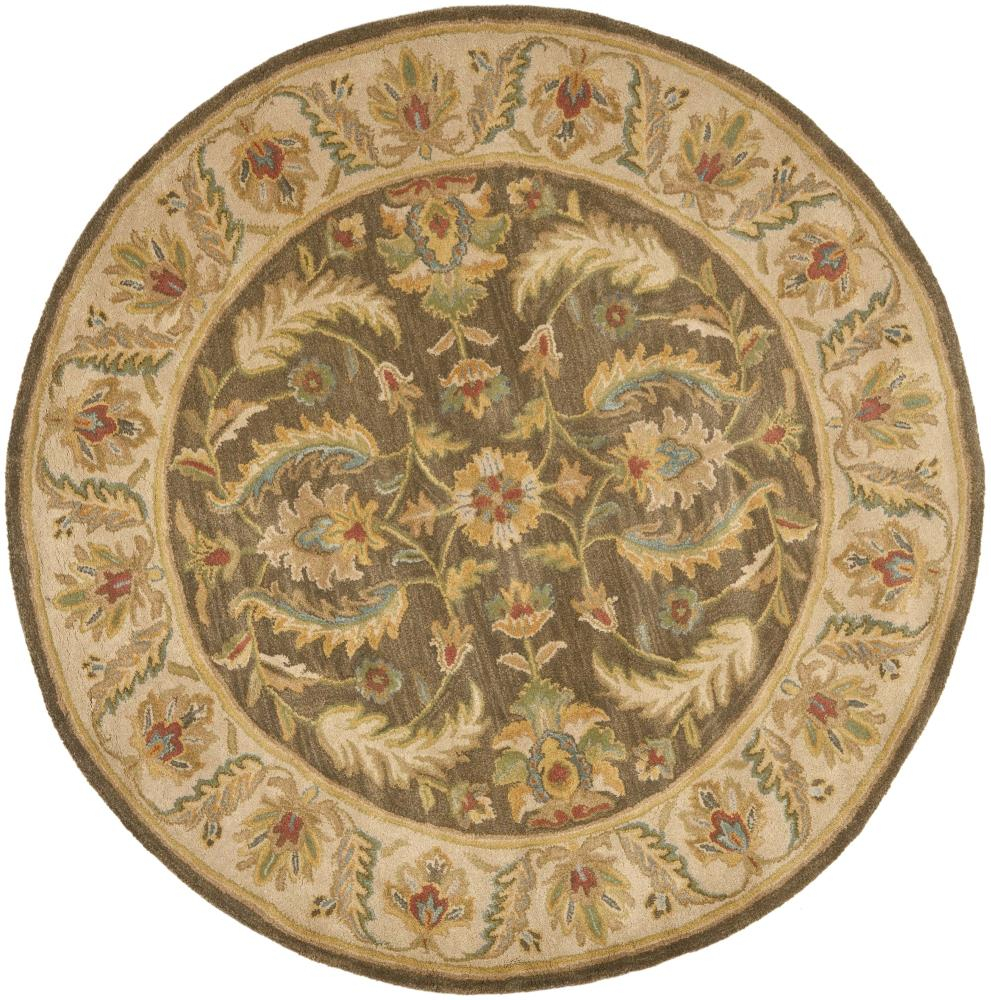 SAFAVIEH Heritage Wight Oriental Wool Area Rug, Green/Beige, 6' x 6' Round