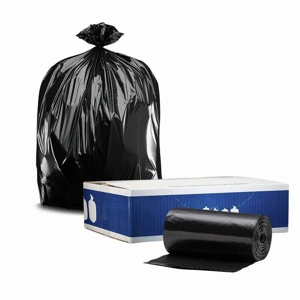 Plasticplace 12-16 Gallon Trash Bags, 0.8 Mil Garbage Bag Rolls, 500 Count, Black