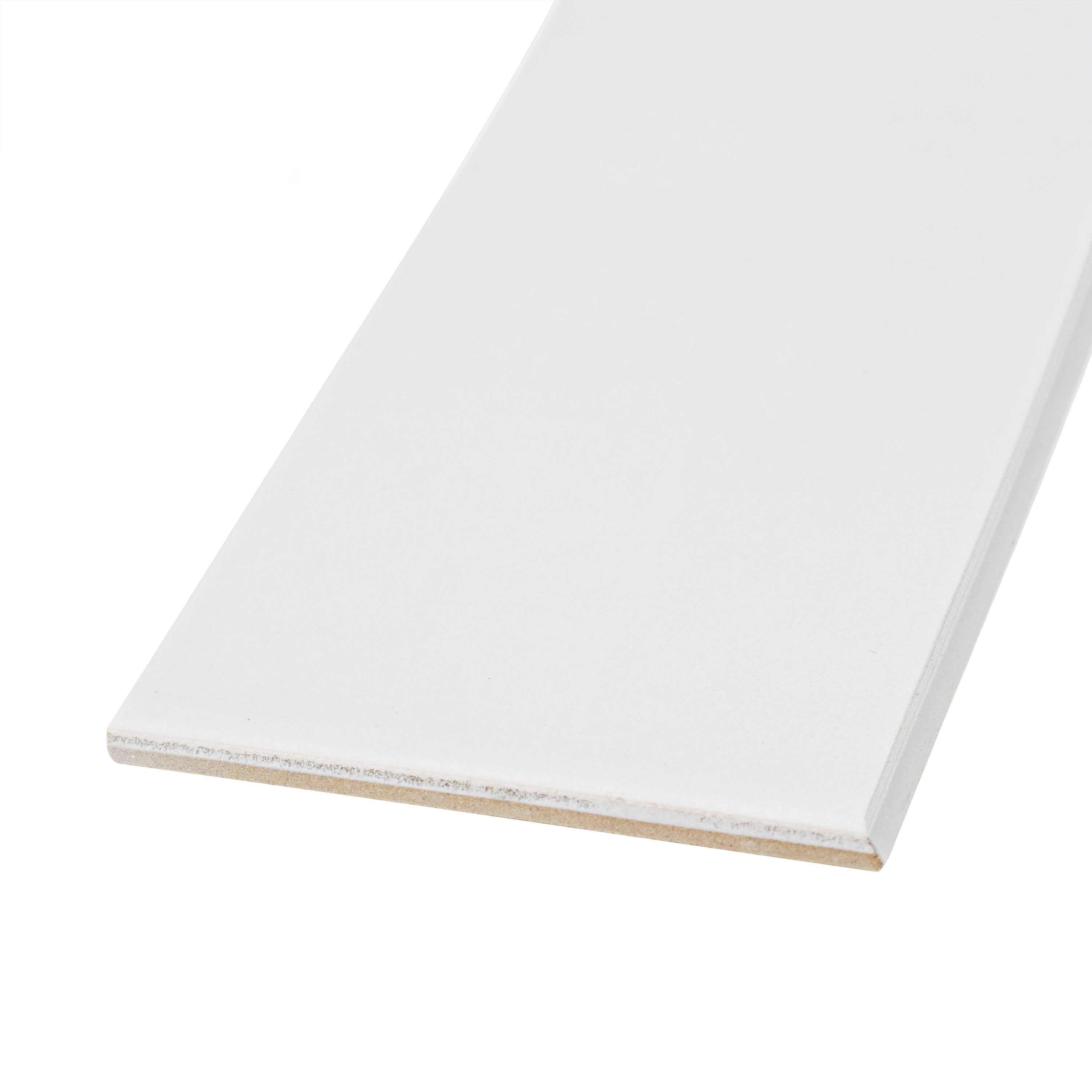 Merola Tile Revival Bullnose White 3-1/2" x 7-3/4" Ceramic Floor and Wall Trim