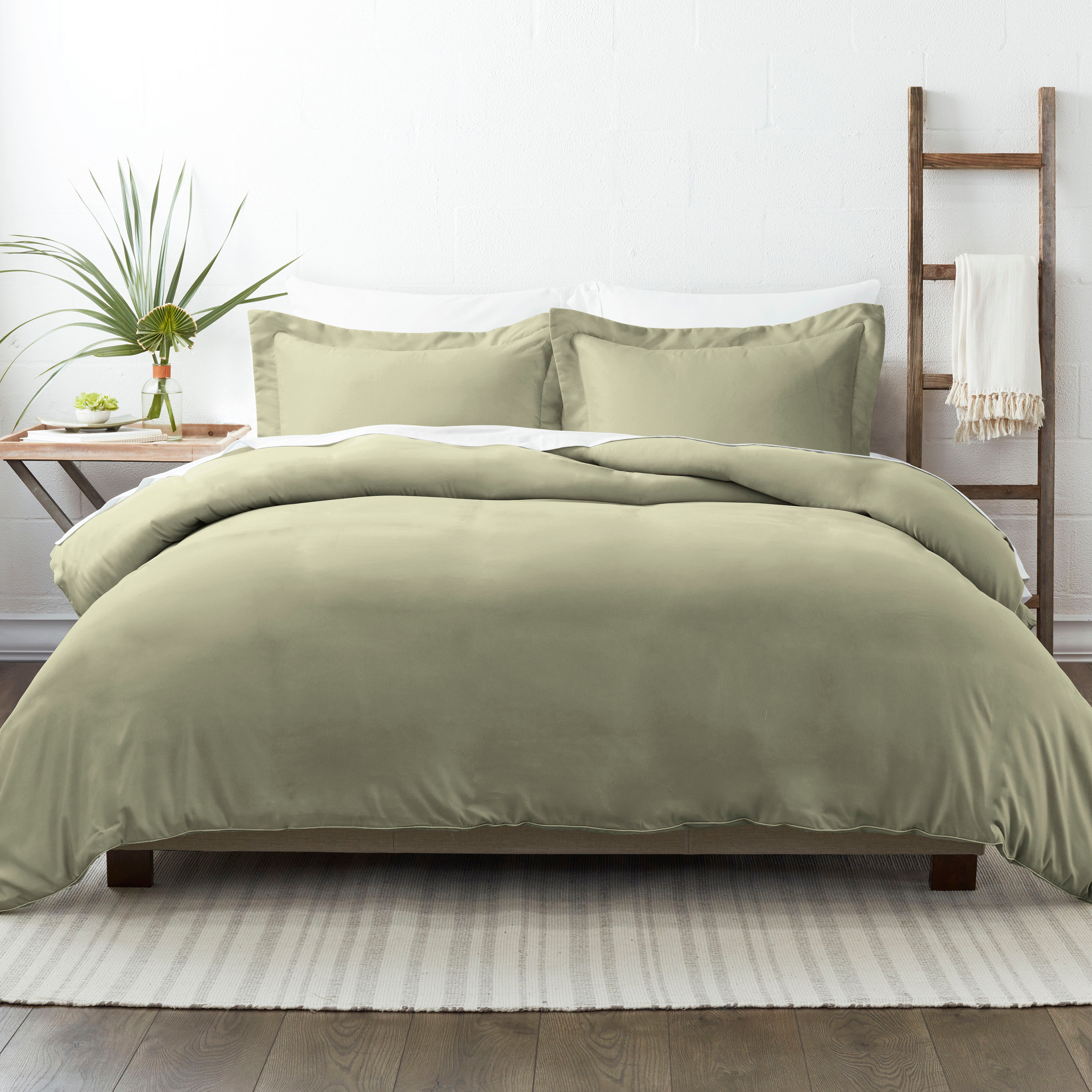 ienjoy Home Hotel Collection Soft Brushed Microfiber Duvet Cover Set, Twin, Sage