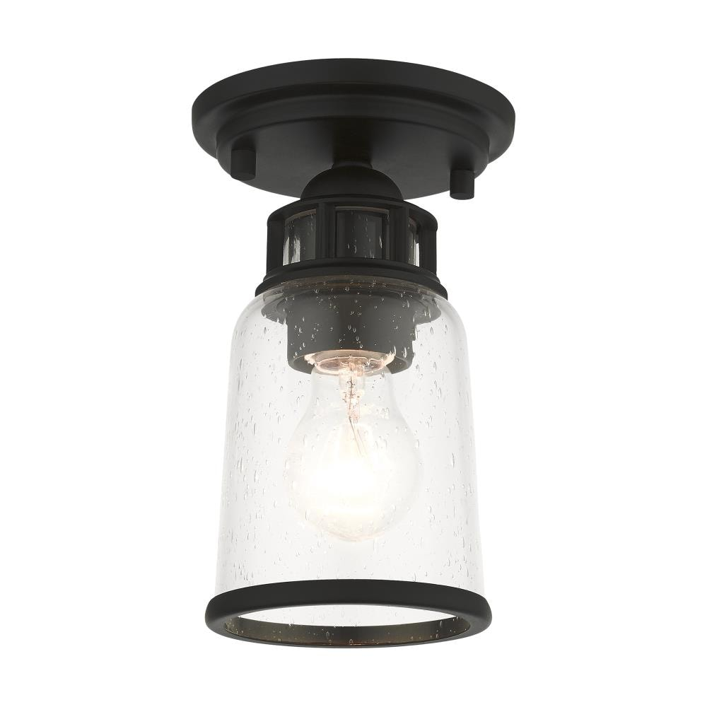 Livex Lighting Lawrenceville 1 - Light Flush Mount in  Black