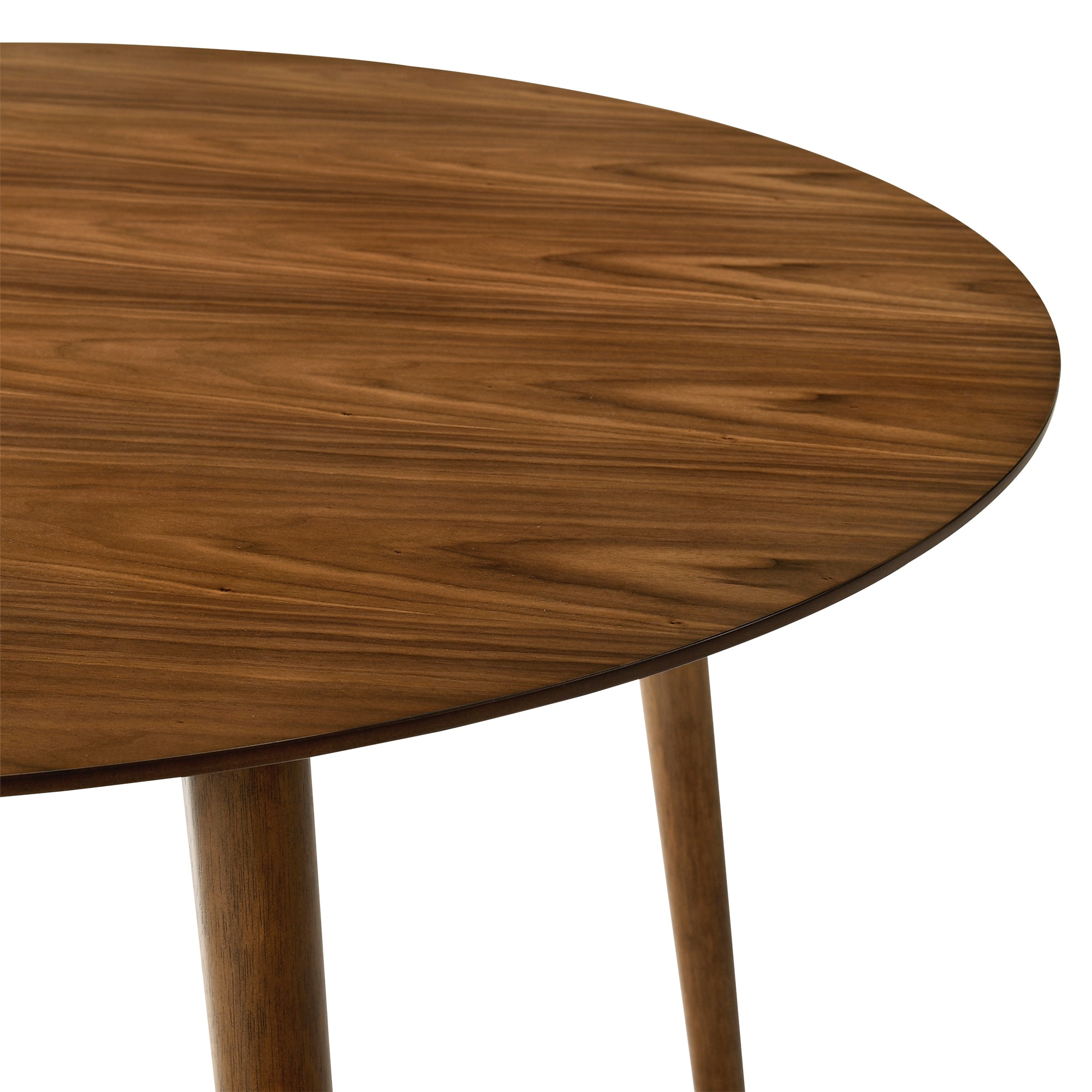 Armen Living Arcadia 48" Round Modern Wood Dining Table in Walnut