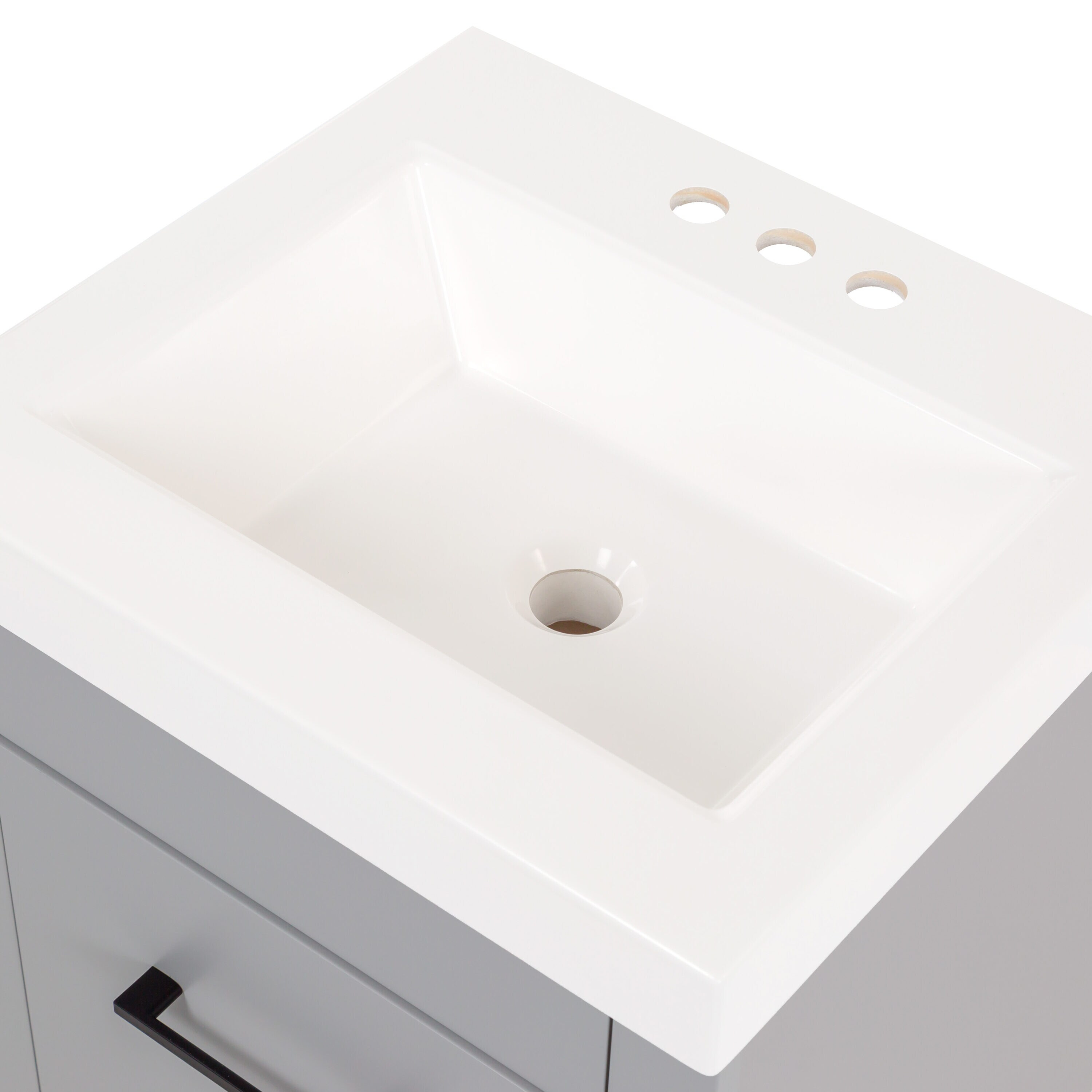 Diamond NOW Winnie 18-in Pearl Gray Single sink Bathroom Vanity with White Cultured marble Top