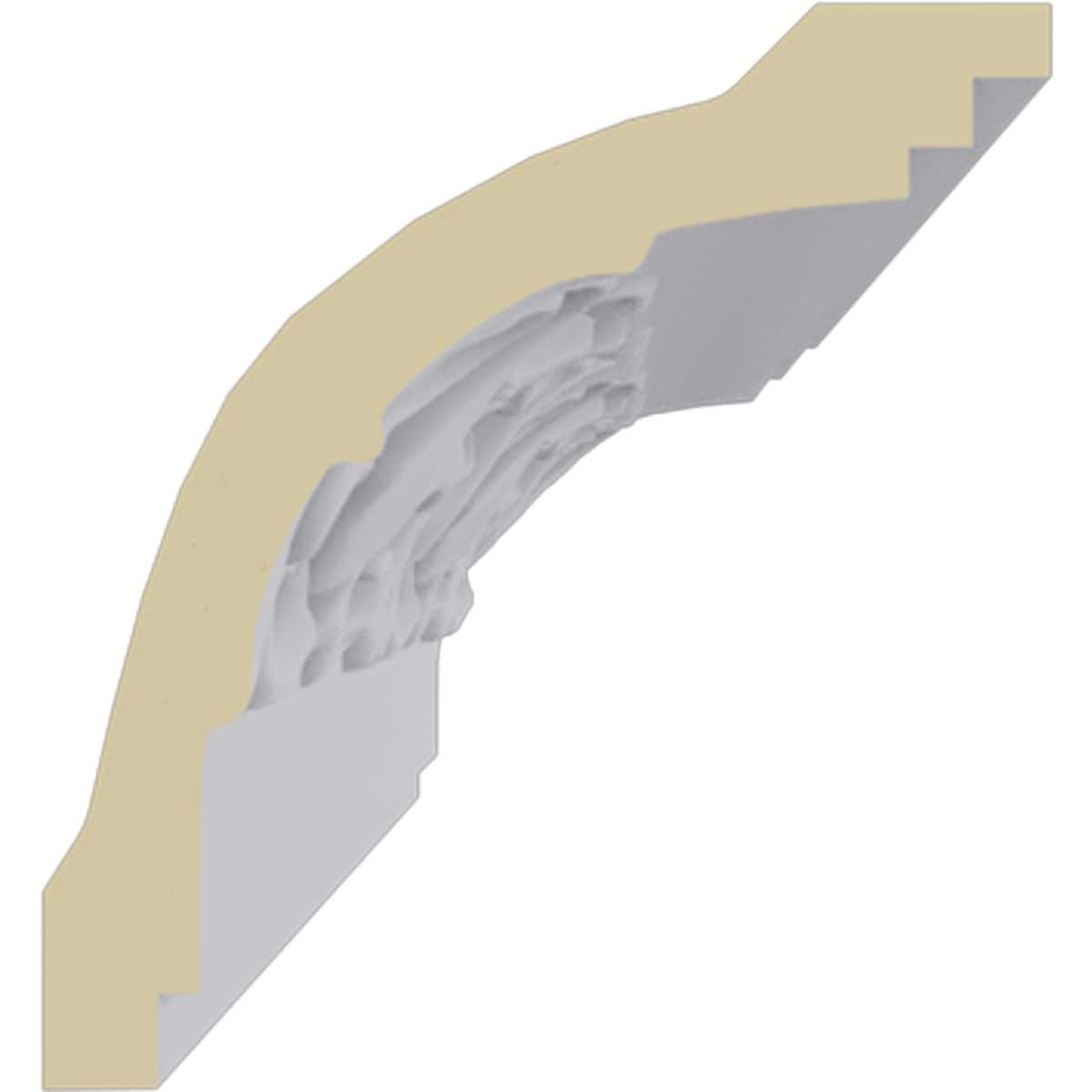 3 1/4"H x 3 1/2"P x 4 5/8"F x 94 1/2"L Fleur-de-lis Crown Moulding