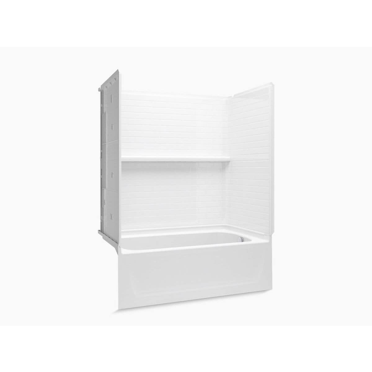 Sterling Traverse 30-in W x 60-in L x 75-in H White 4 -Piece Bathtub Shower Combination Kit (Right Drain) with Tub and Wall Included