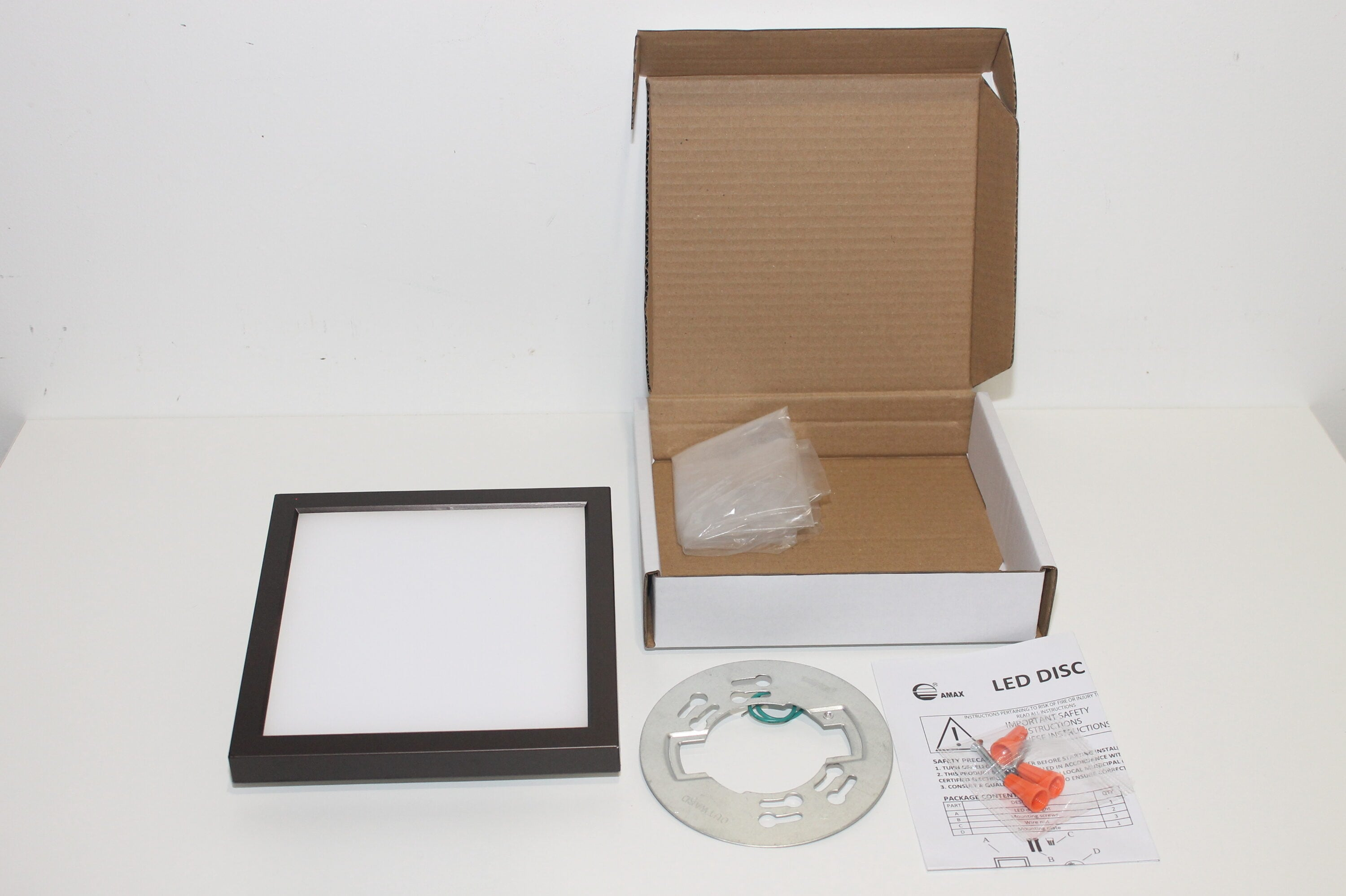 Amax Lighitng, Inc. Amax Lighting LED Edge lit square light Dimmable 18W in White Finish Bronze