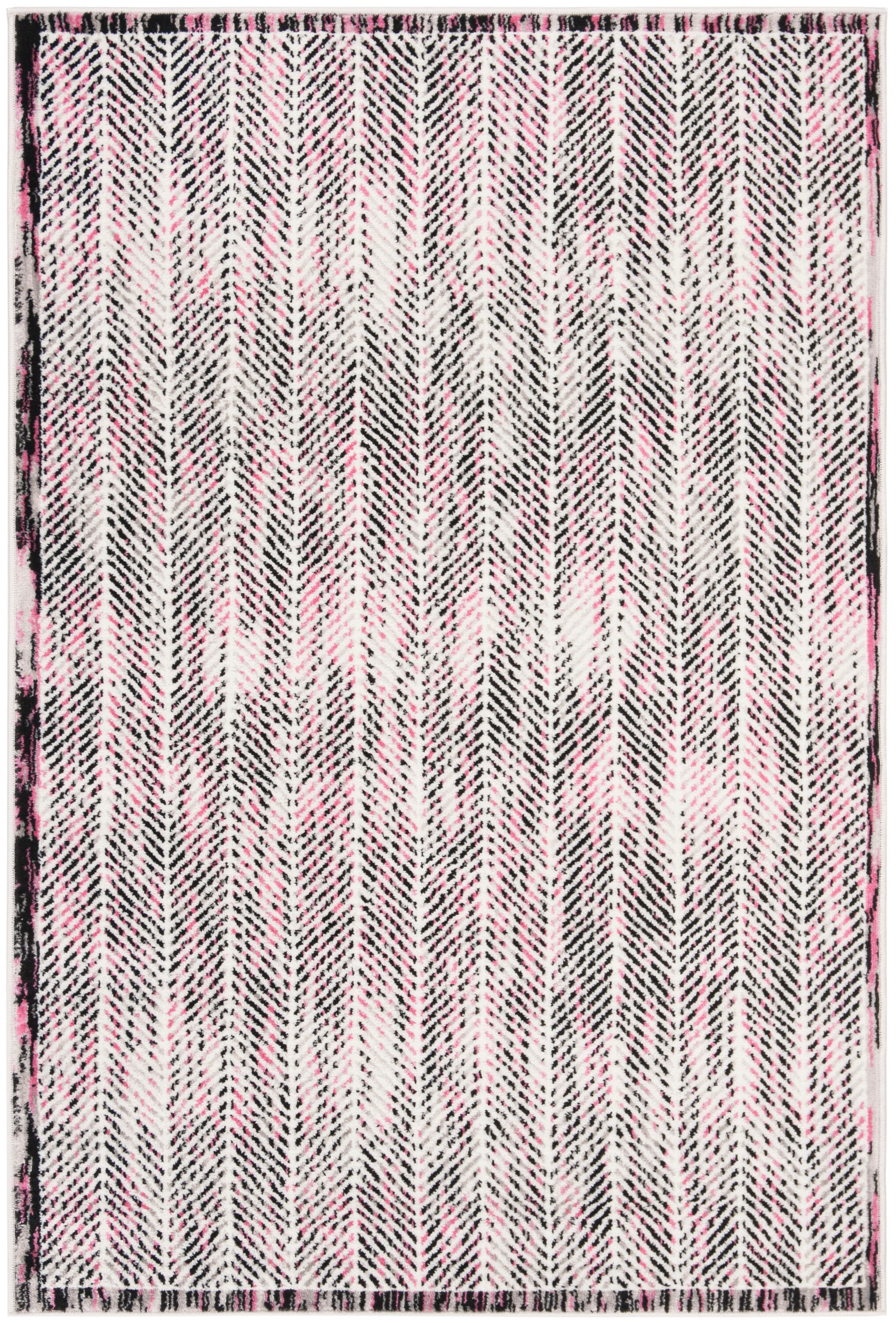 SAFAVIEH Skyler Catriona Striped Area Rug, Grey/Pink, 4' x 6'