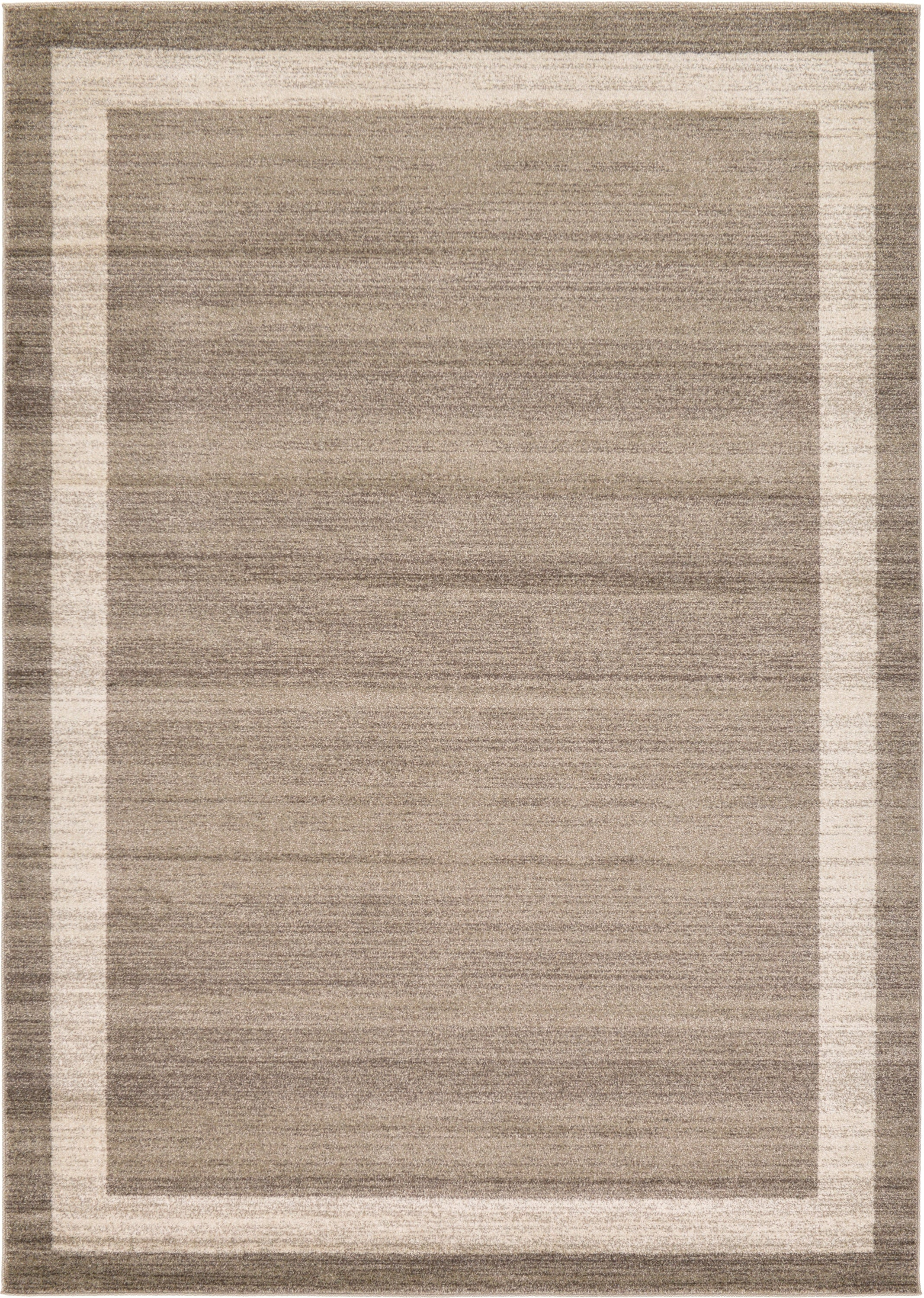 Unique Loom Maria Del Mar 7 x 10 (ft) Loomed Polypropylene Light Brown/Beige Rectangular Indoor Border Industrial Spot clean only Area rug