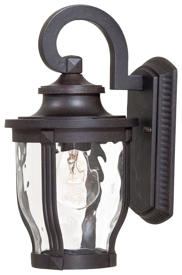 Minka Lavery Rustic Outdoor Wall Light Fixture Corona Bronze 12 1/4" Clear Hammered Glass for Post Exterior Deck Porch Yard Patio