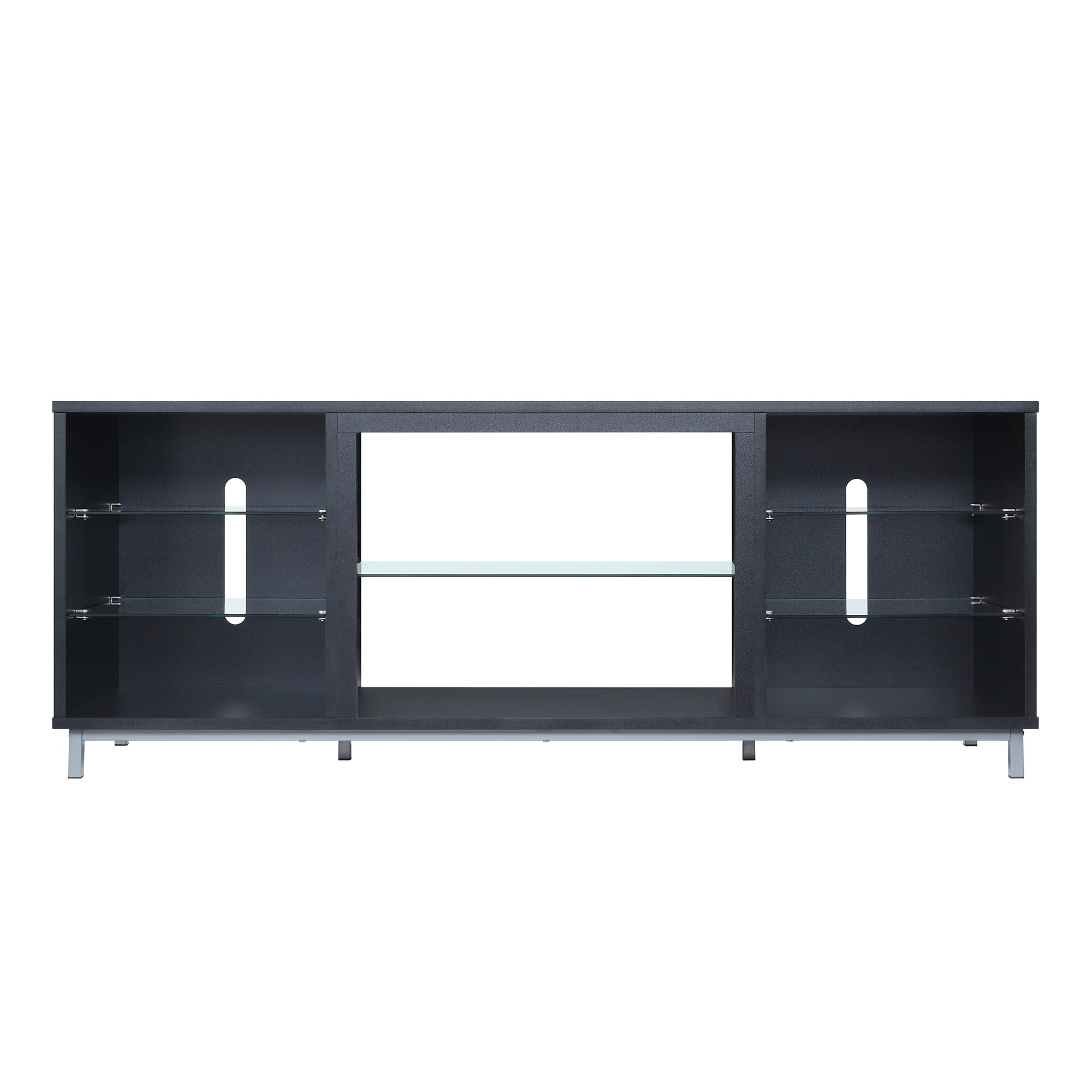 Manhattan Comfort Brighton Wood TV Stand for TVs up to 56" in Black