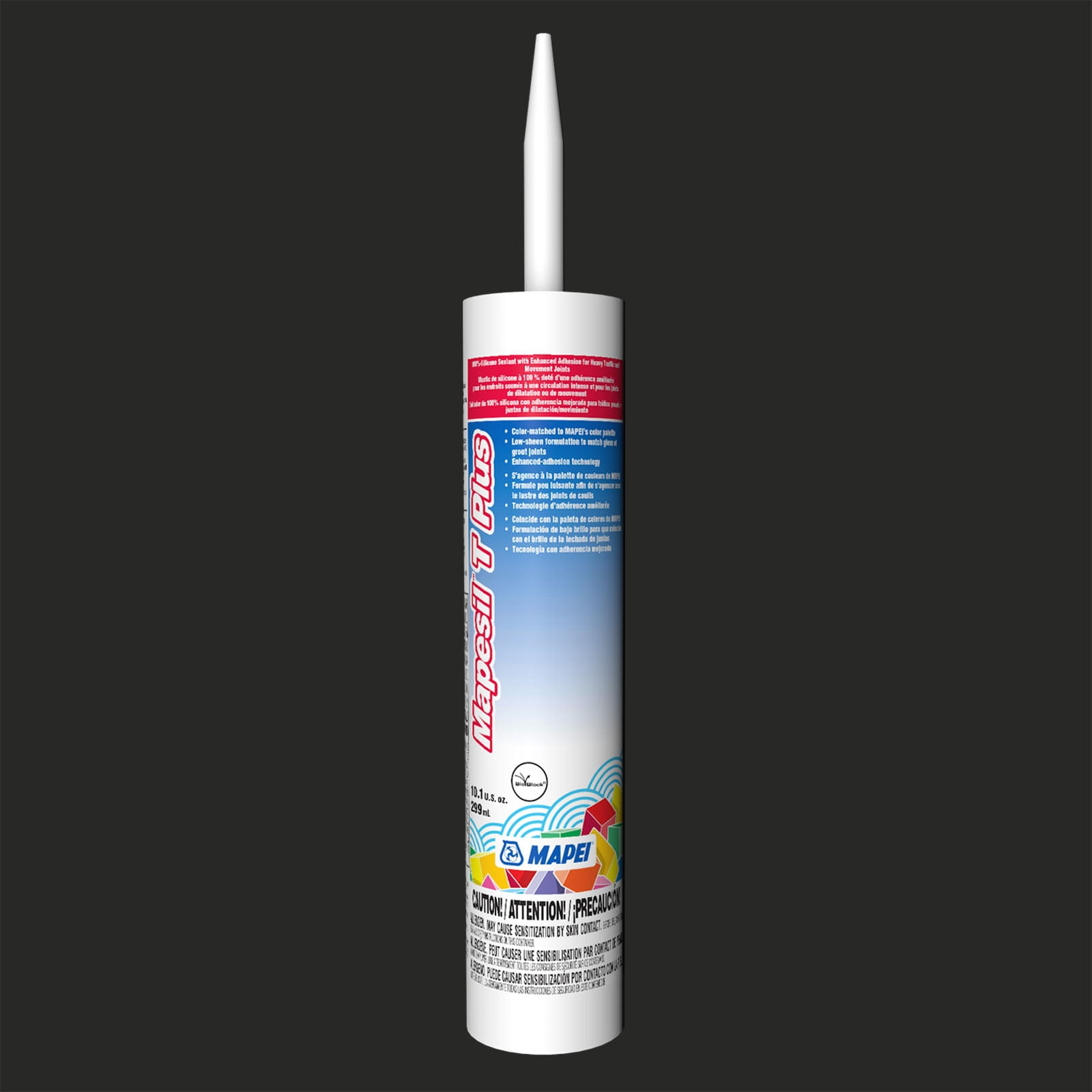 MAPEI Mapesil T Plus 10.1-oz Tile & grout Jet Black #5118 Silicone Caulk