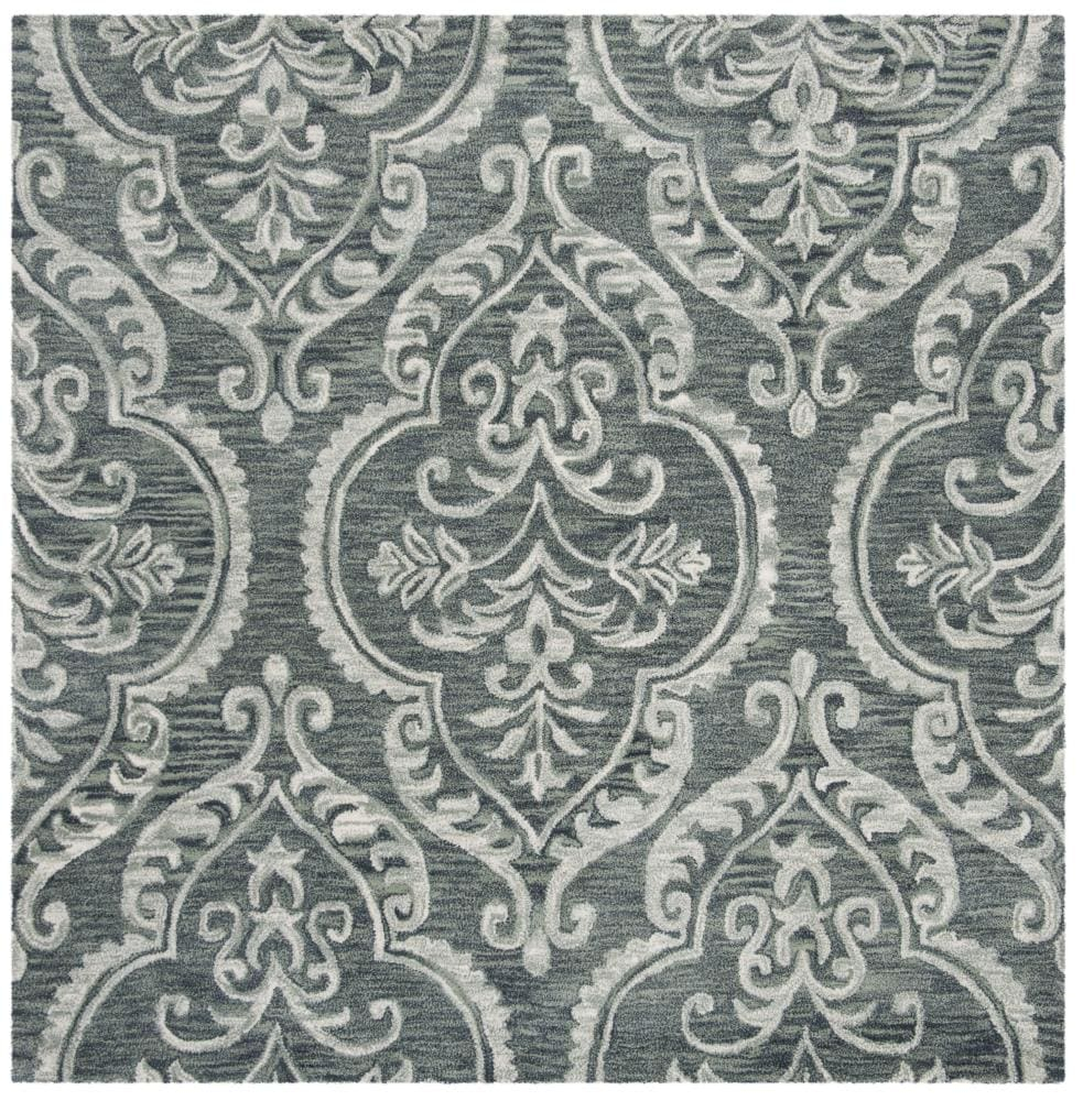 Safavieh  Handmade Blossom Texas Modern Floral Wool Rug 6'  x  6' 6' Square Indoor,Handmade Square