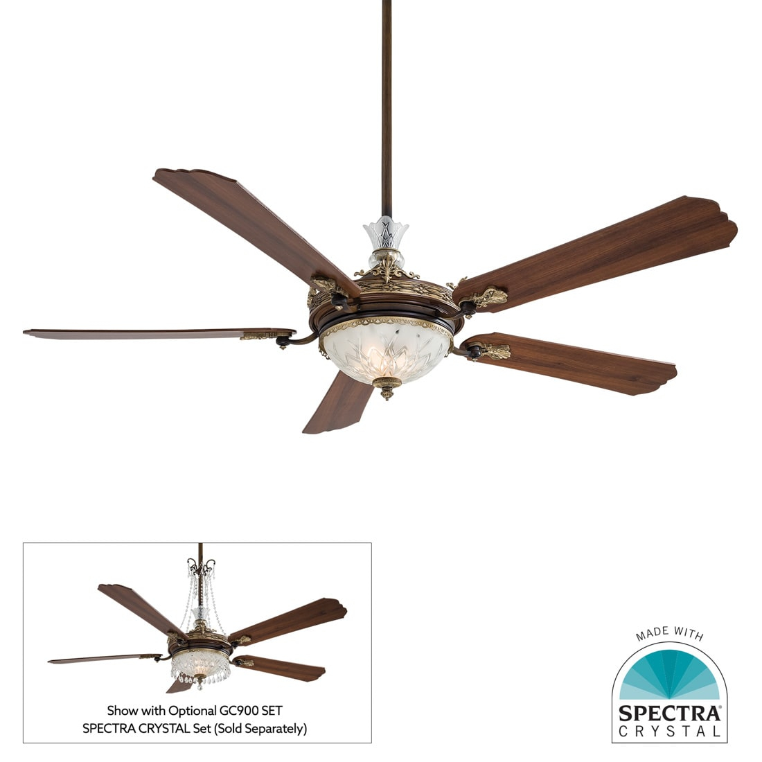 Minka Aire 68" Cristafano 5 - Blade LED Standard Ceiling Fan with Wall Control and Light Kit Included