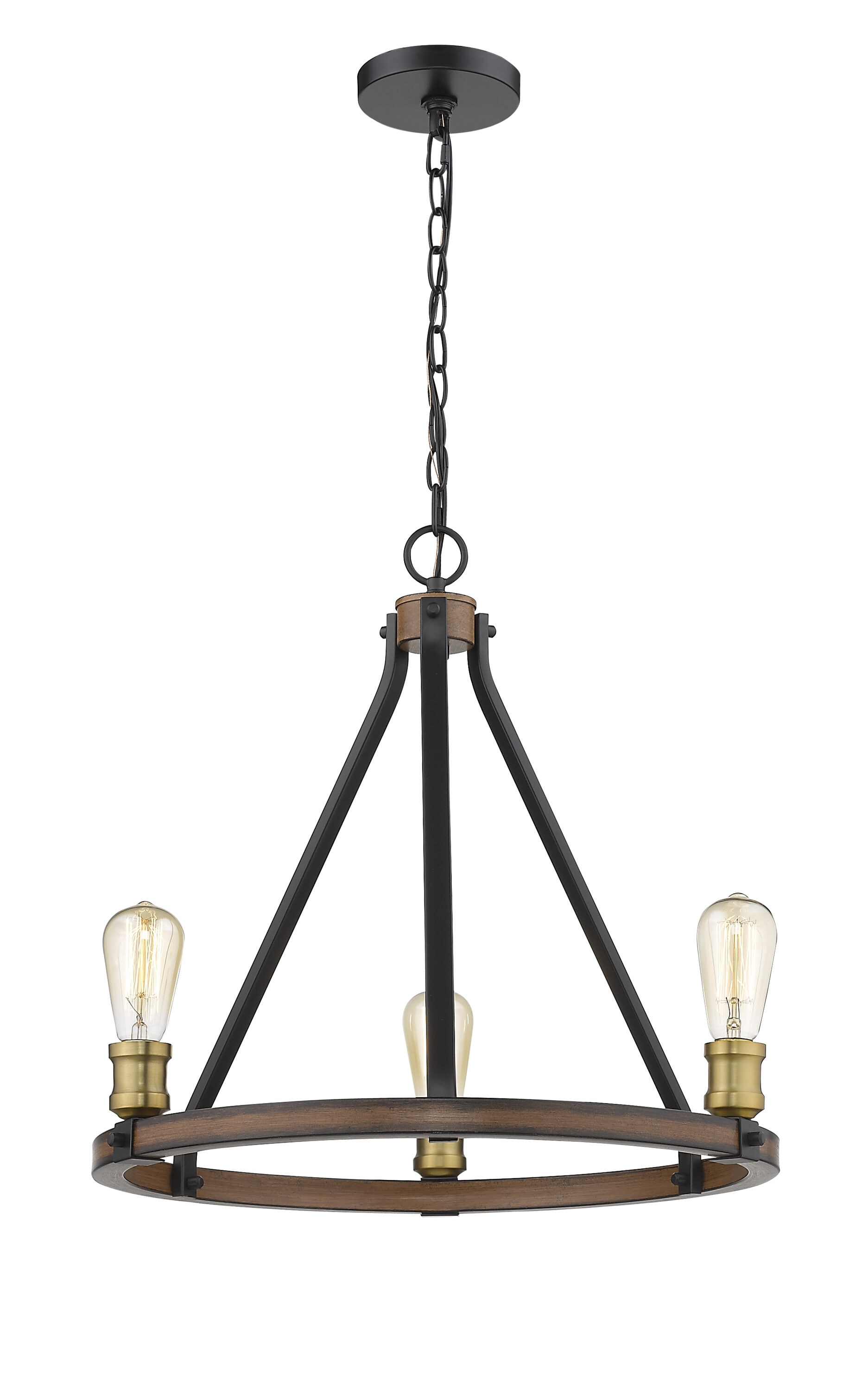 Z-Lite 472-3RM Kirkland Restoration 3 Light Chandelier - Rustic Mahogany