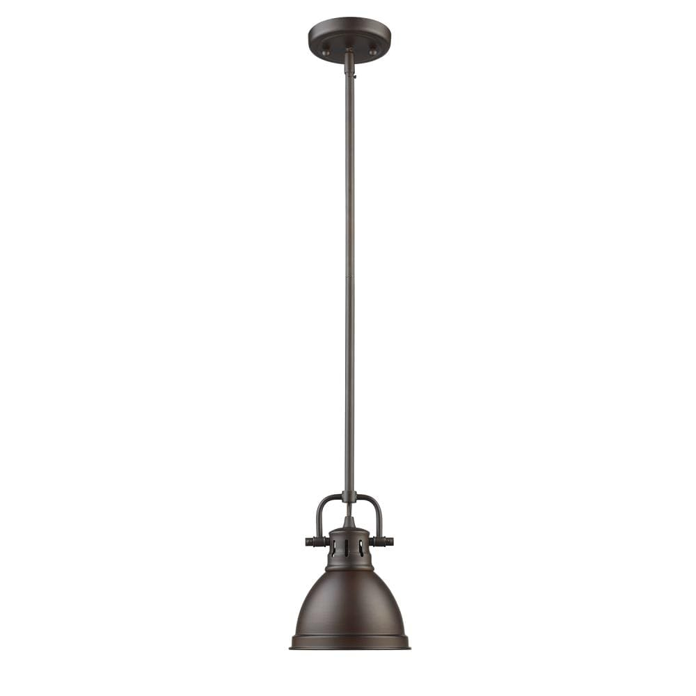 Golden Lighting Duncan 1-Light Mini Pendant in Rubbed Bronze