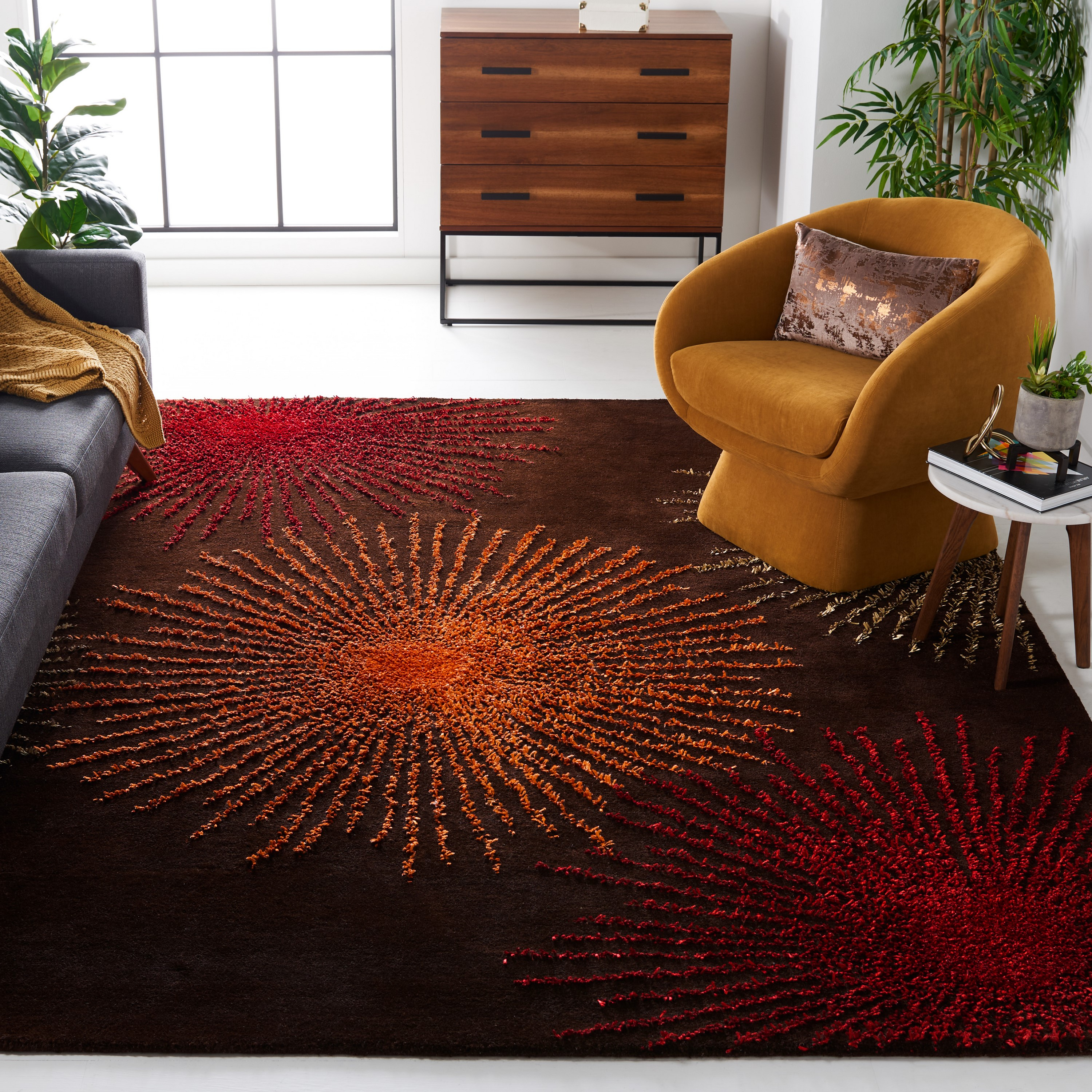 SAFAVIEH Soho Fiesta Celebration Wool Area Rug, Brown/Multi, 11' x 15'