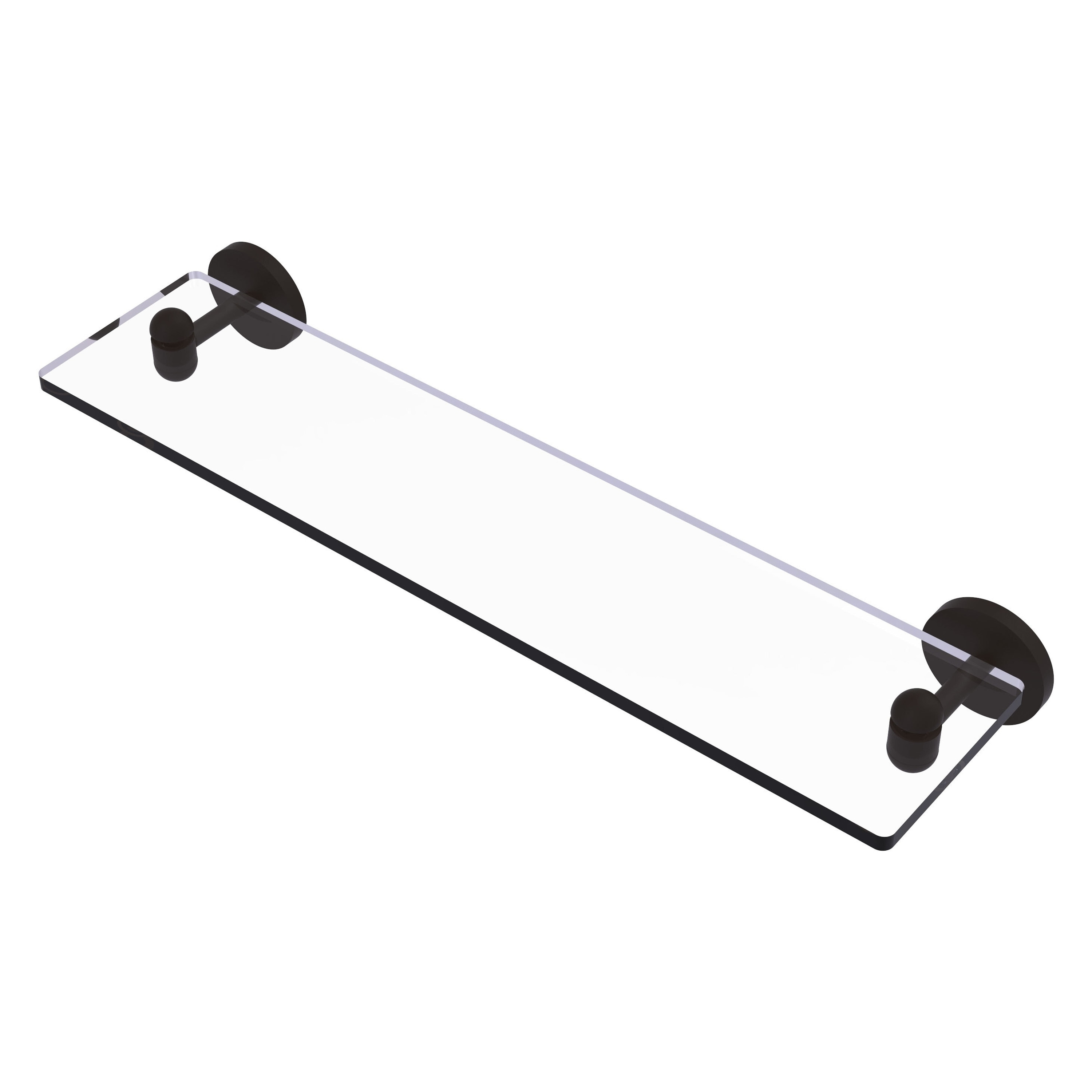 Tango Collection 22 in. Glass Vanity Shelf with Beveled Edges in Oil Rubbed Bronze