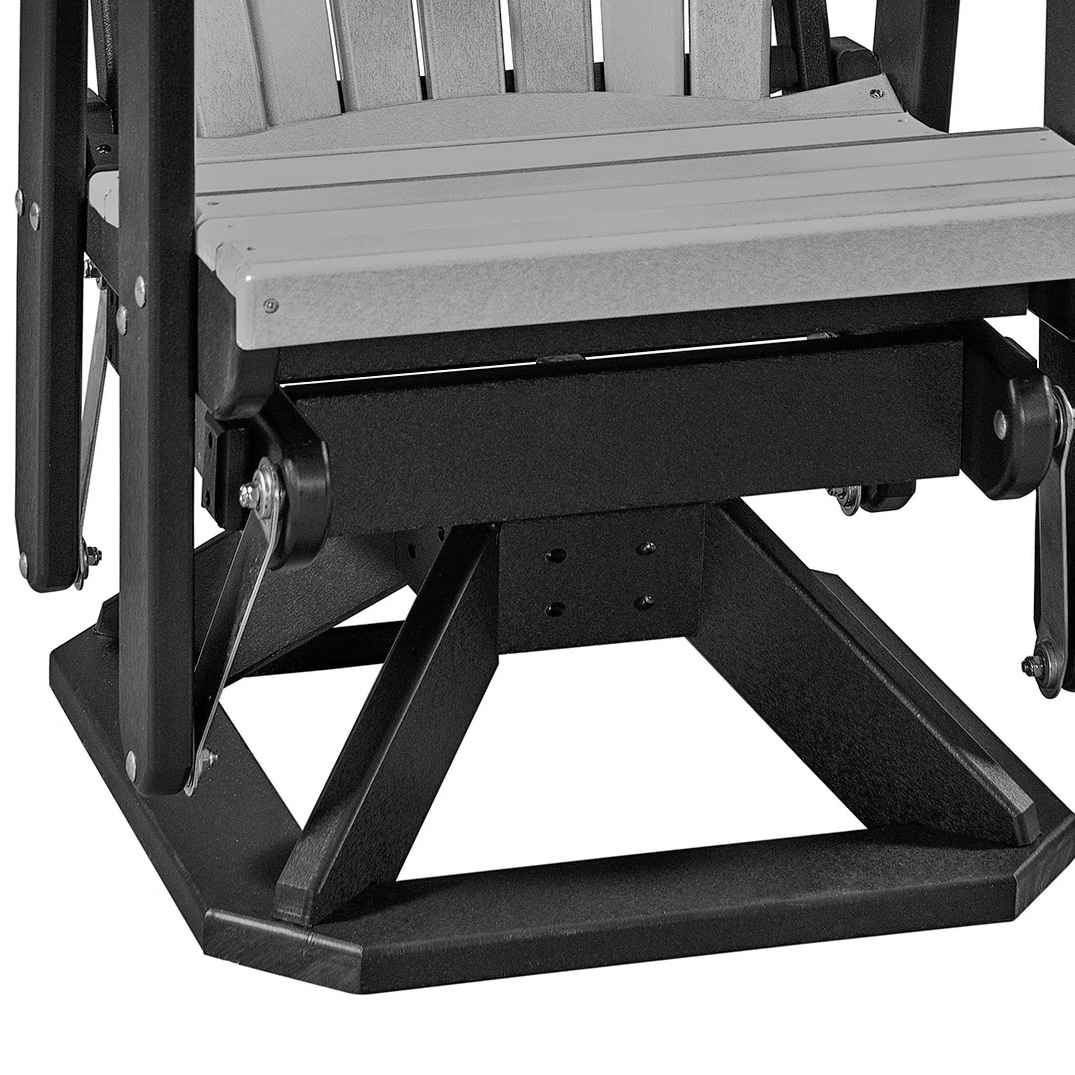 OS Home and Office Furniture Resin Fan Back Swivel Glider in Light Gray/Black