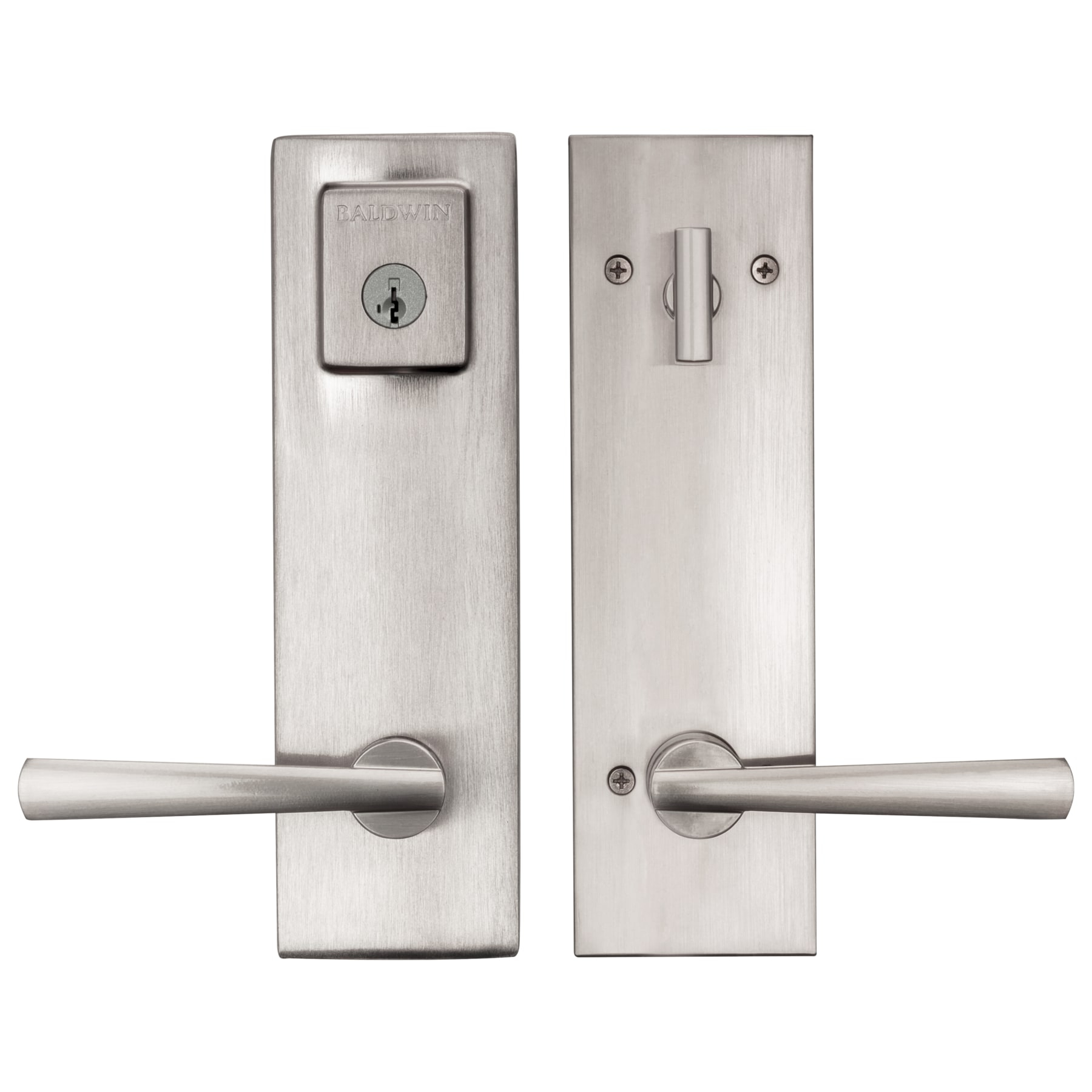 183SPExSPL SQR 15 SMT RCAL RCS CP Spyglass Entrance with Spyglass - Satin Nickel