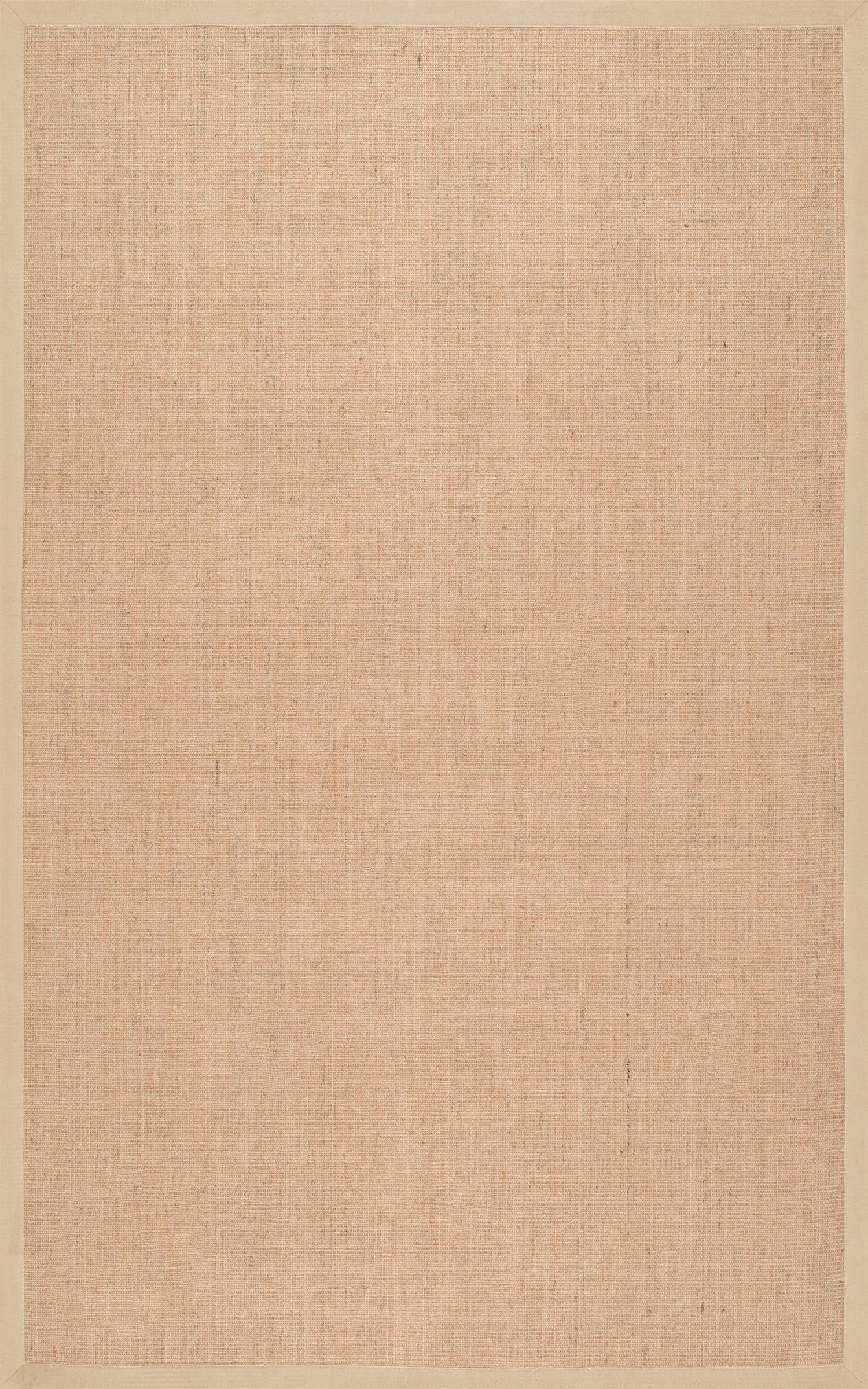 Beige Flat Woven Cotton Rectangular 4' x 6' Area Rug