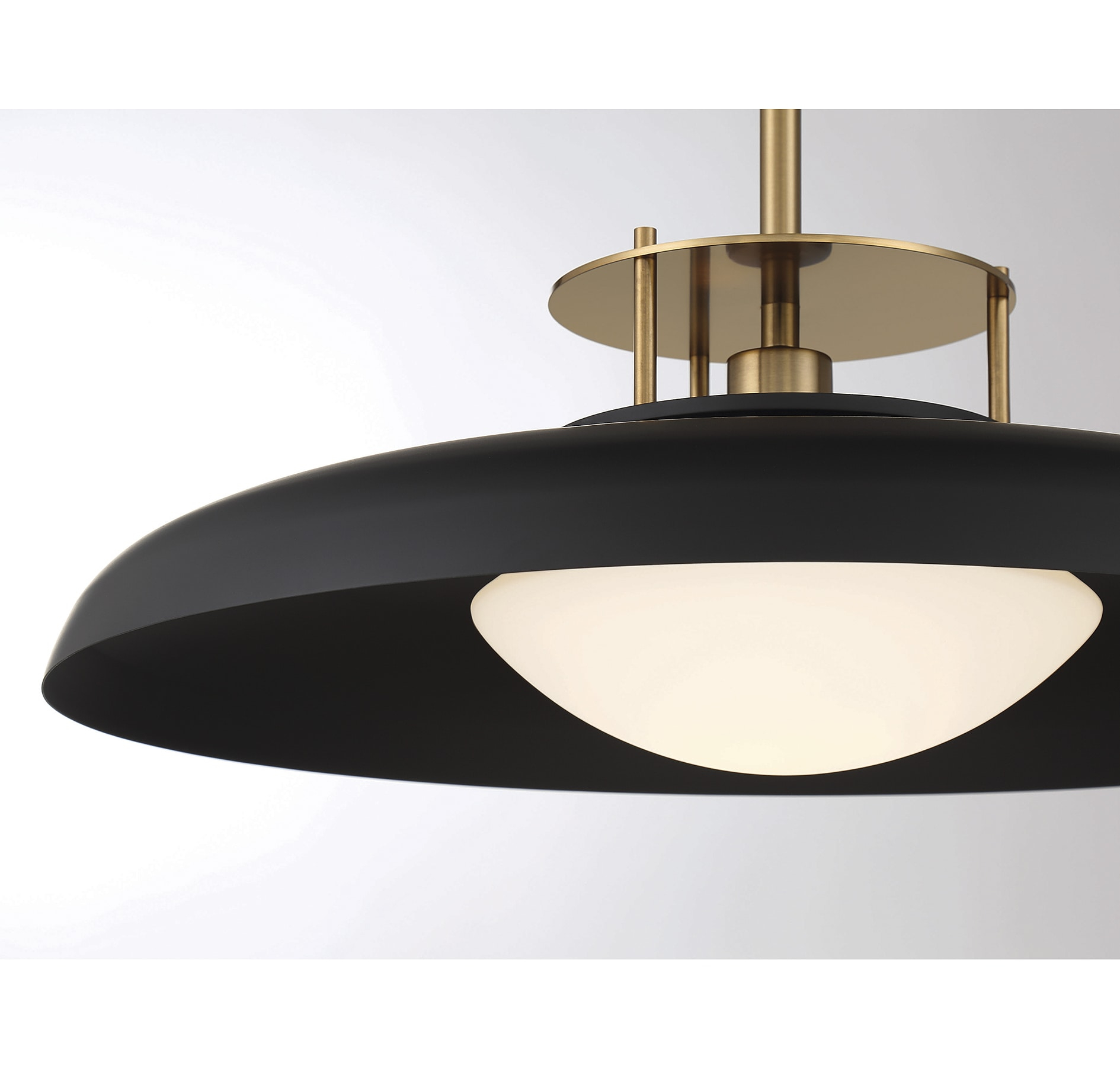 Savoy House Gavin 1 - Light Pendant in  Matte Black/Warm Brass