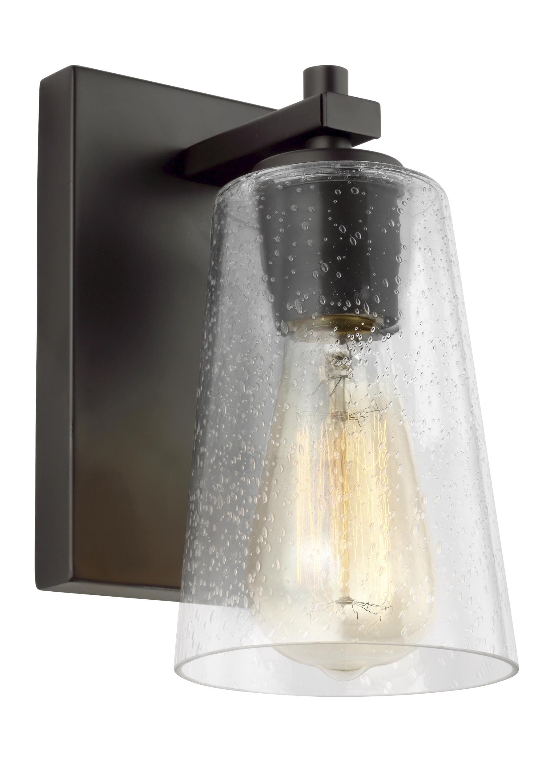 Mercer Seeded Glass 1-Light Sconce in Oil Rubbed Bronze